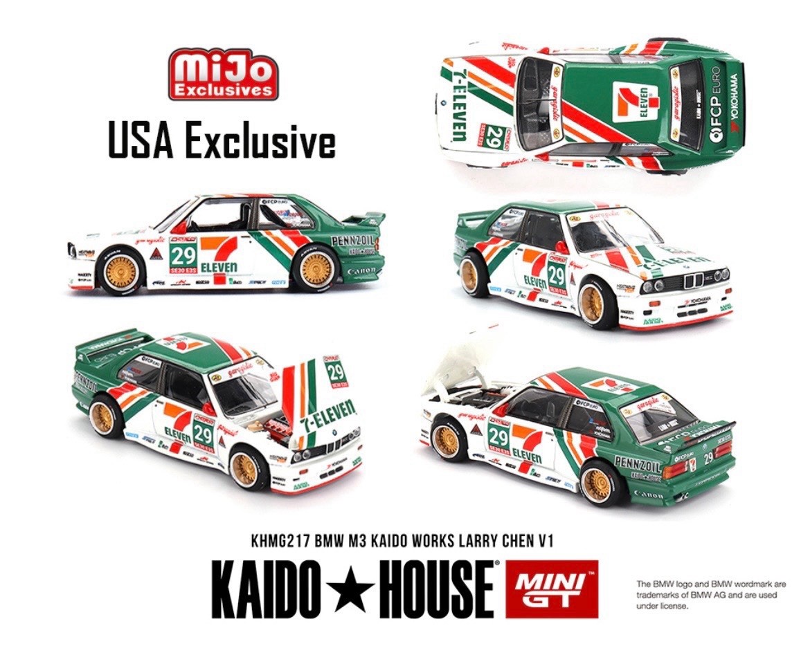 Kaido House x Mini GT 7-Eleven BMW M3 Kaido Works Larry Chen V1 #217 1/64