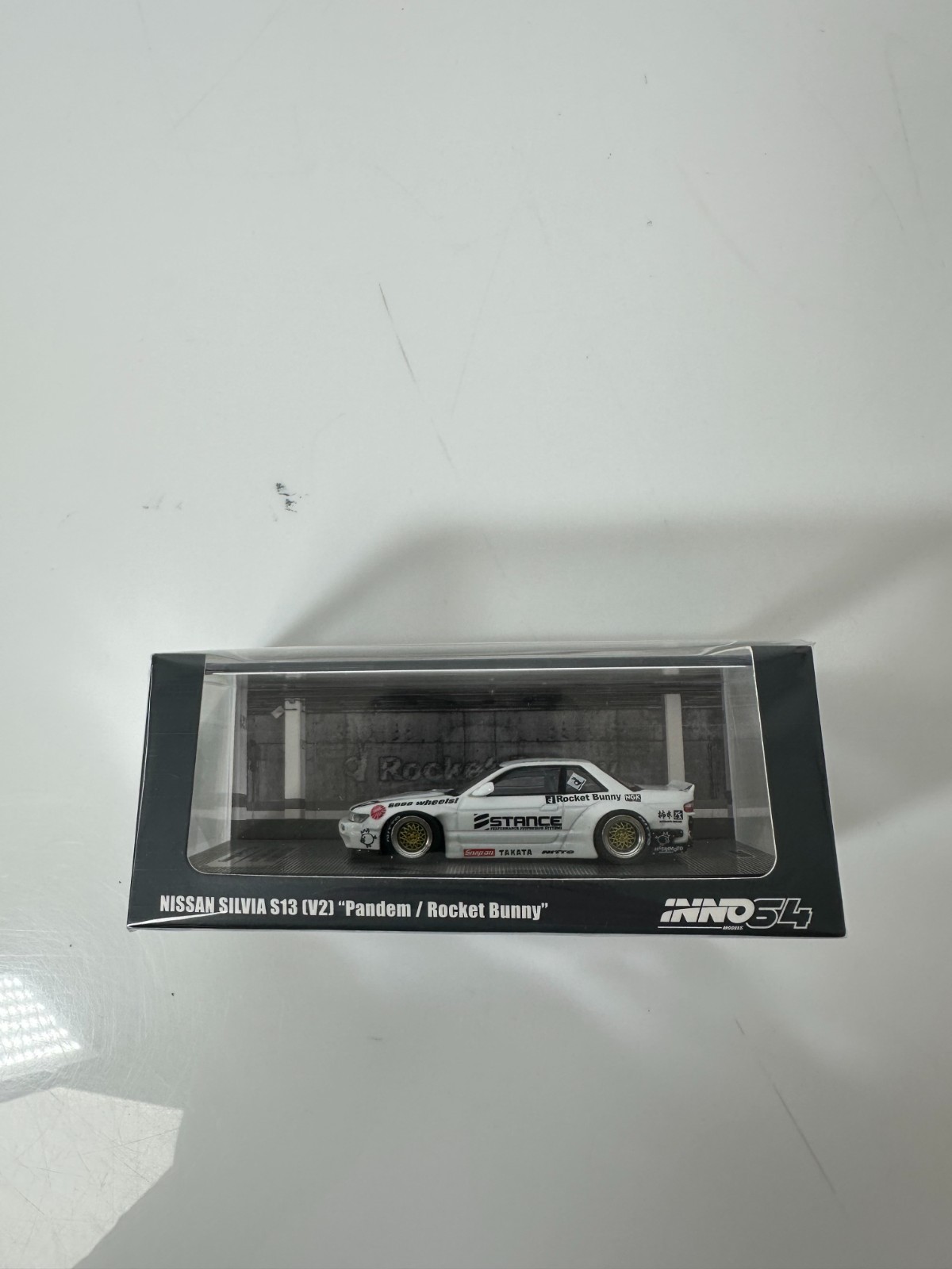Inno64 1:64 Nissan Silvia S13 V2 Pandem Rocket Bunny – White