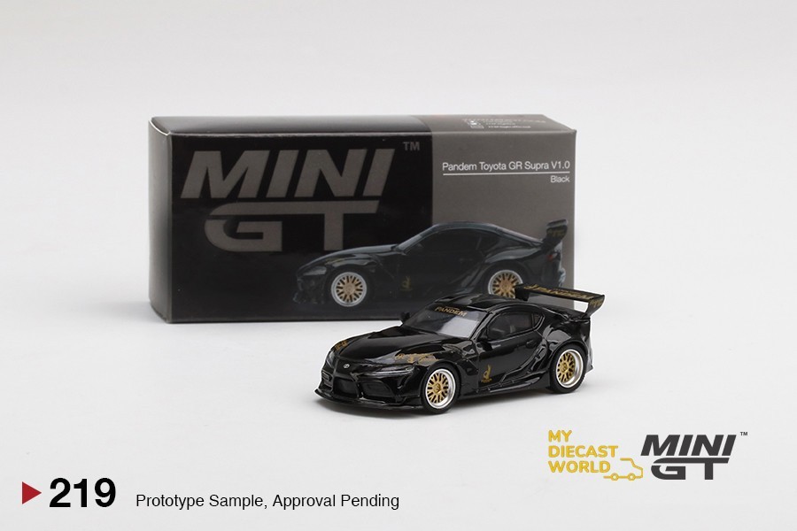 1/64 MINI GT#219 Pandem Toyota GR Supra V1.0 Black Limited Edition mgt00219