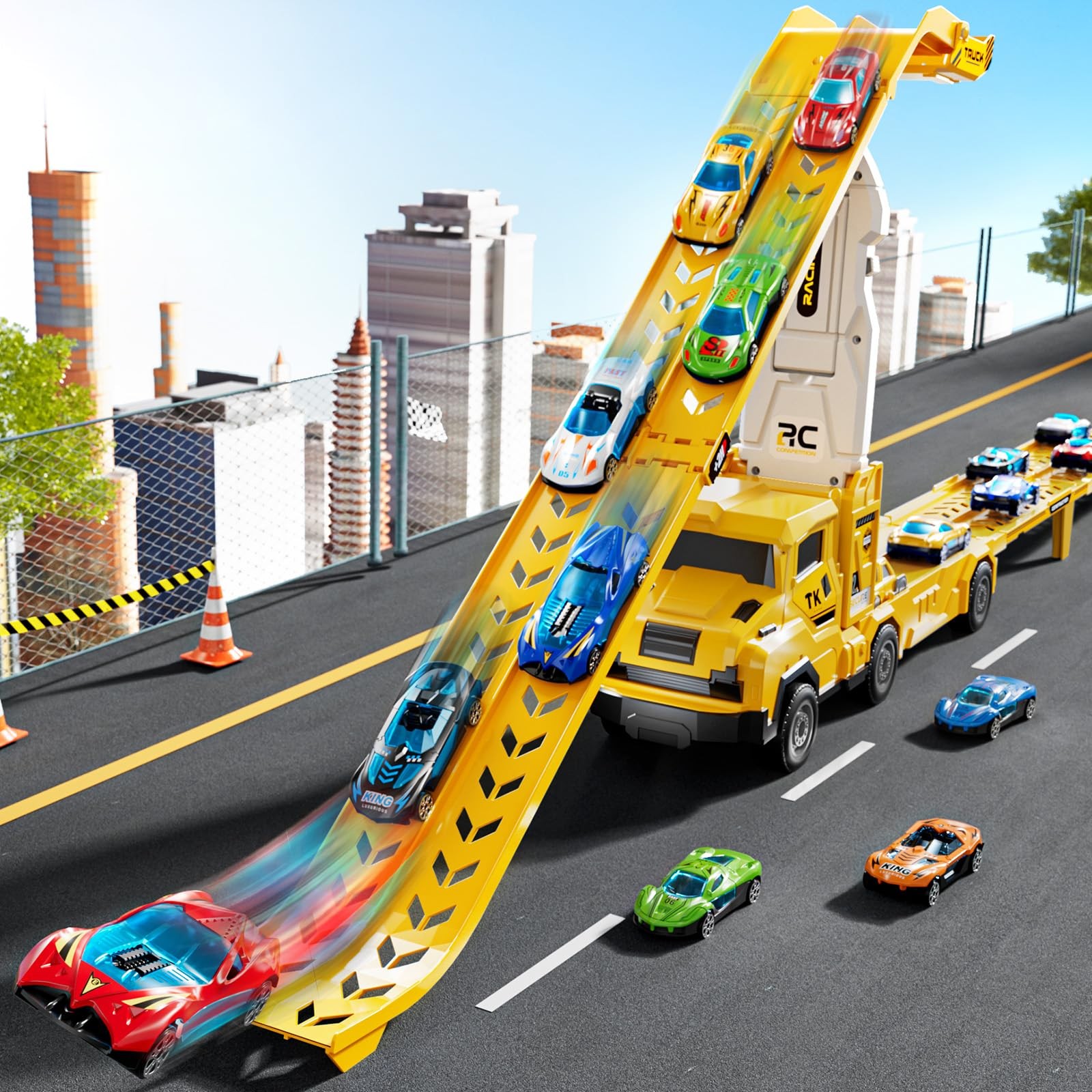 Toddler Car Truck Toys for 3 4 5 6 7 8 Years Old Boys, Transporter Truck Toy …
