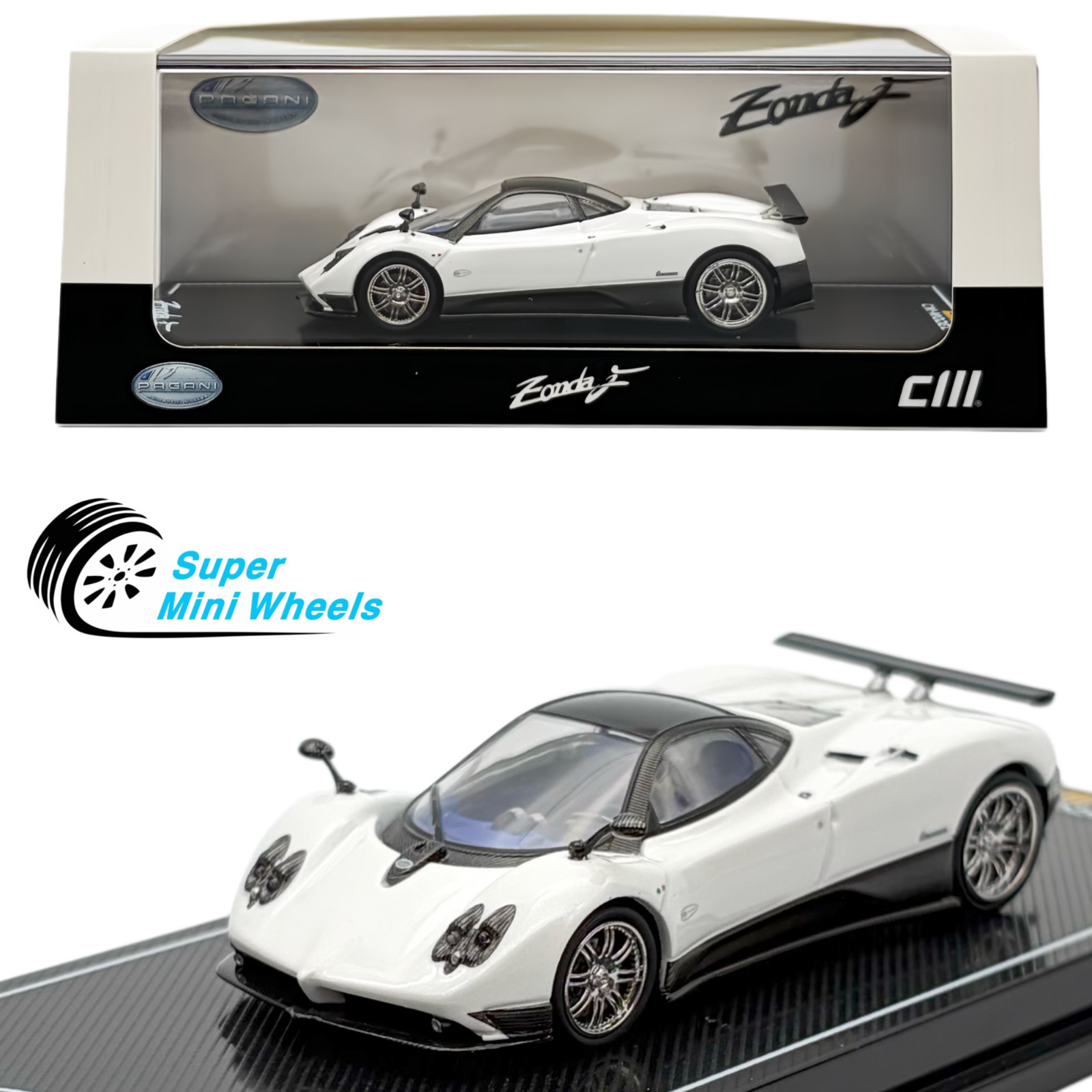 CM-Model 1:64 Pagani ZondaF – Pearl white – CM64-ZONDAF-01
