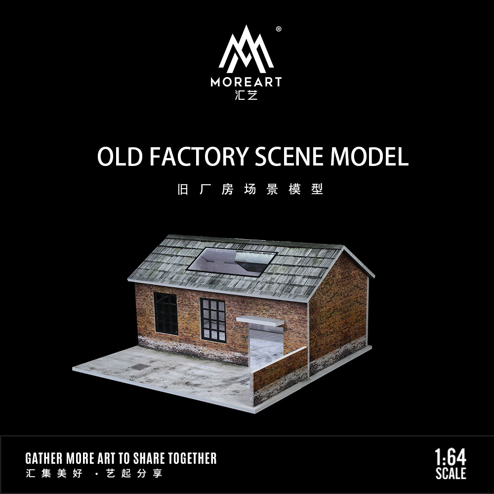 Diorama 1/64 Car Garage Model LED Lighting Old Factory Scene Display Case Toy US