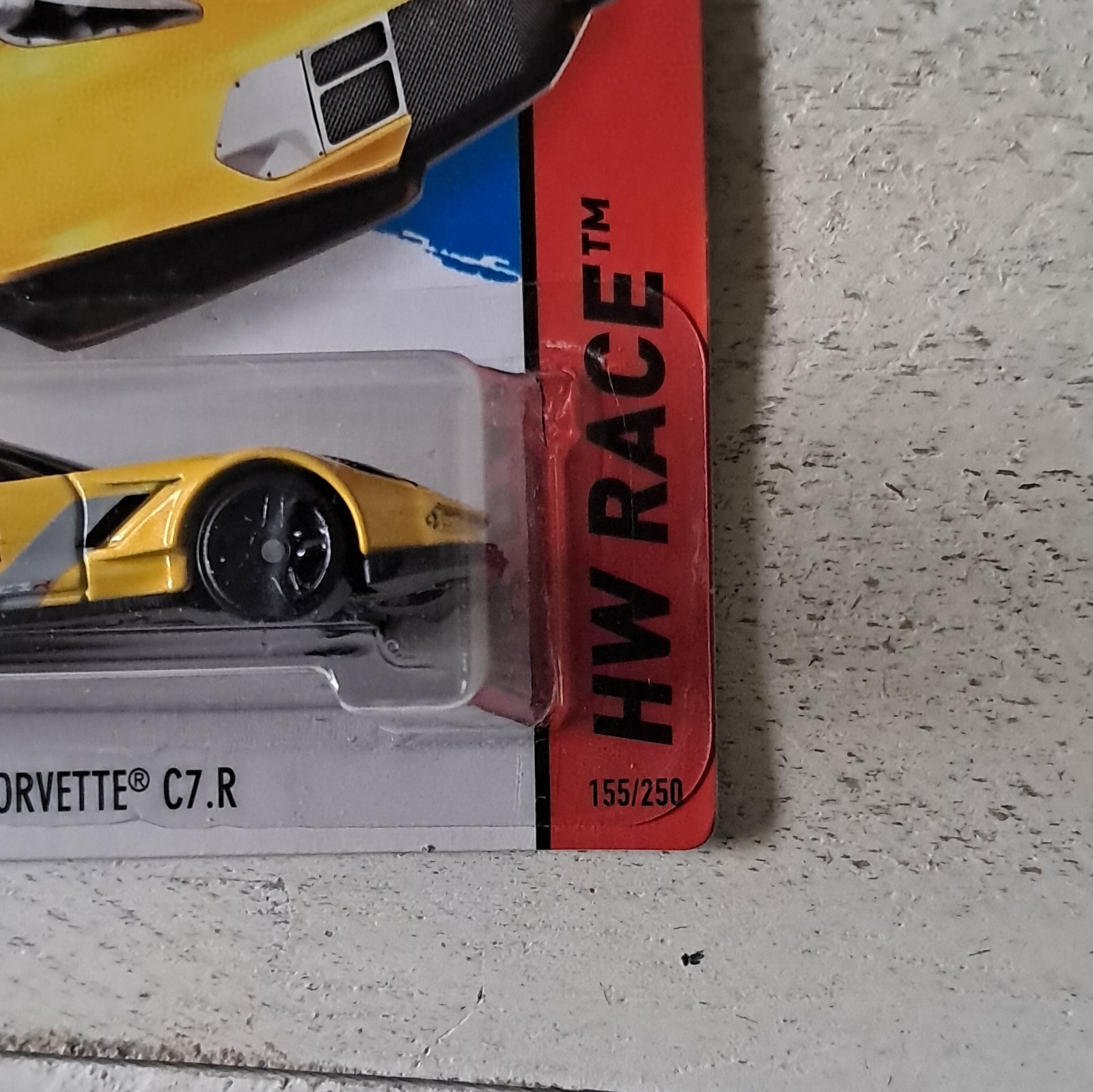 Hot Wheels Yellow Chevrolet Corvette C7R #3 TRACK STARS HW RACE 155/250