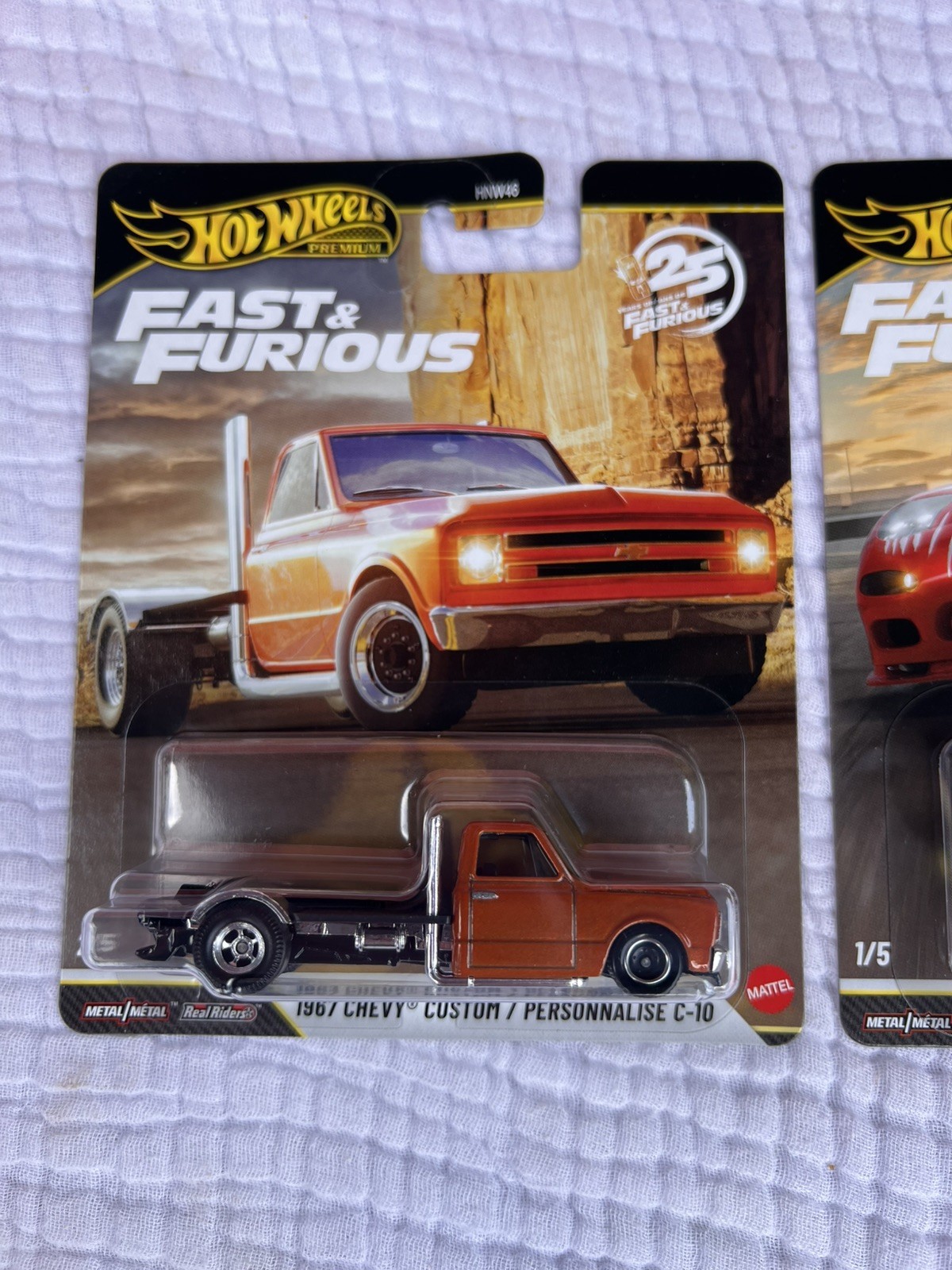 Hot Wheels Fast and Furious 1995 Mazda RX-7 Chase Premium Red Paint & 1967 Chevy
