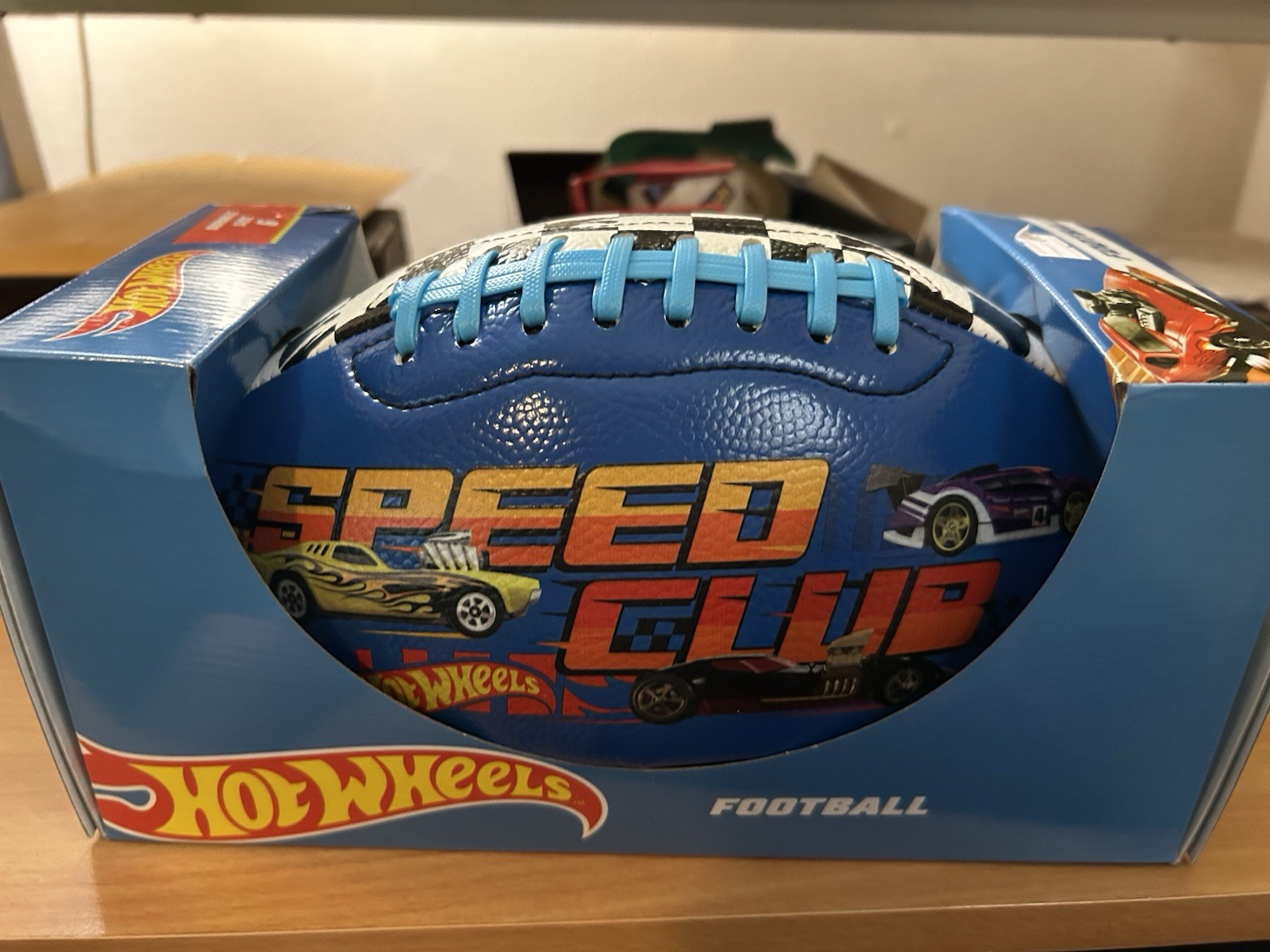 Mattel Hot Wheels Speed Club Football Durable Size 6 Blue and Black New