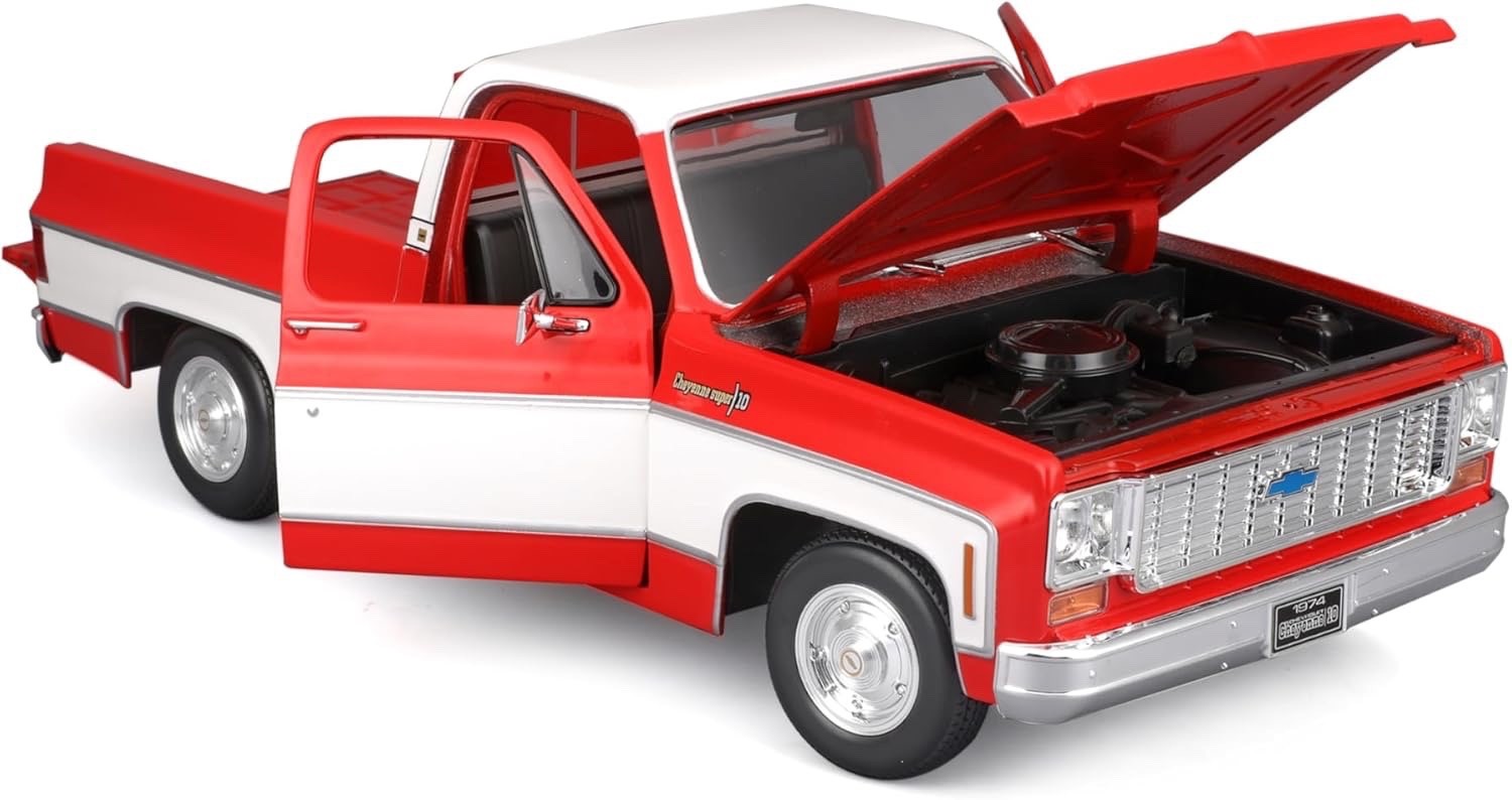 1974 Chevrolet C-10 c10 Cheyenne Super Red 1/18 1:18 Maisto Diecast Truck