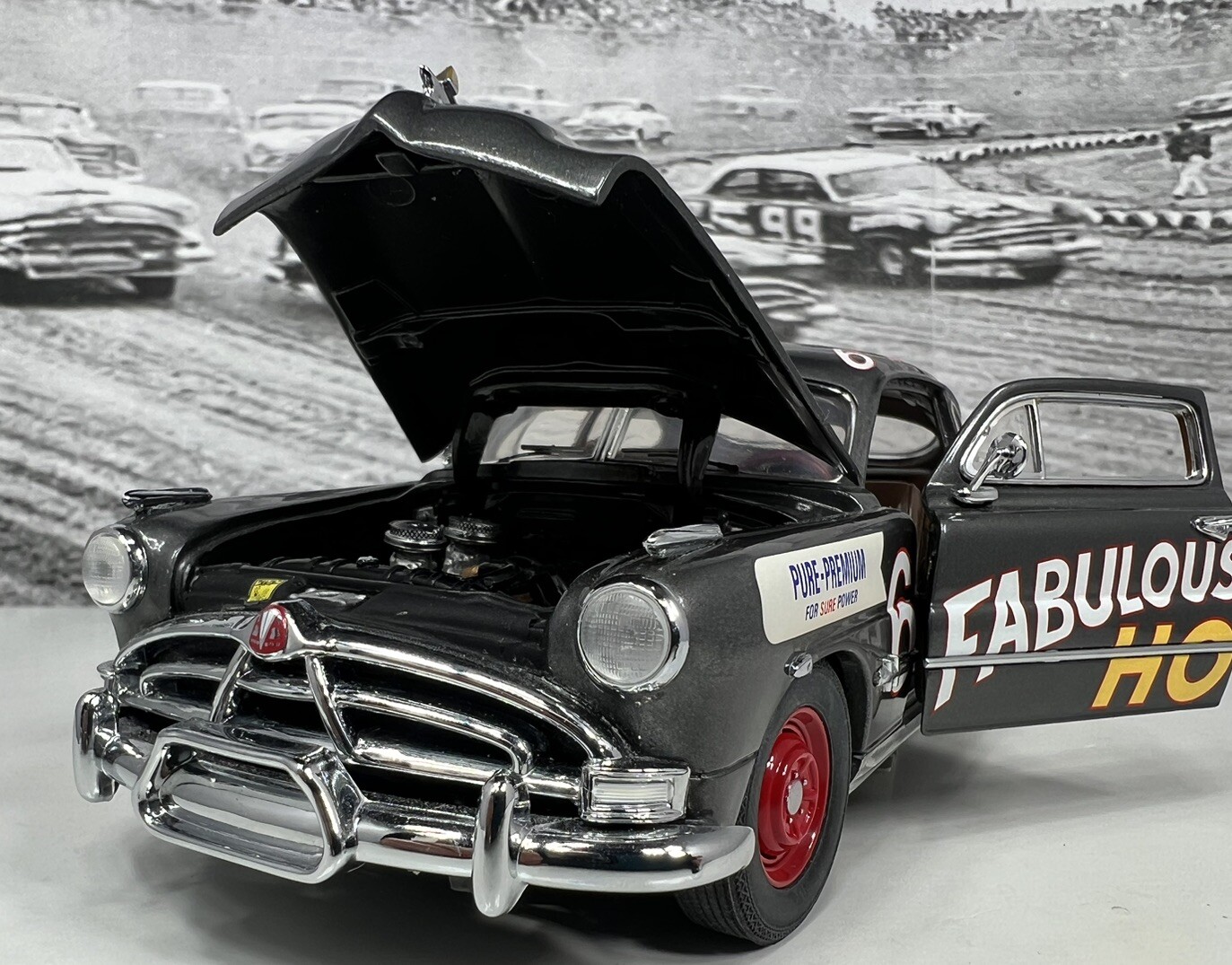Franklin Mint 1951 Hudson Hornet Coupe #6 Stock Car Gray 1:24 – RARE Papers