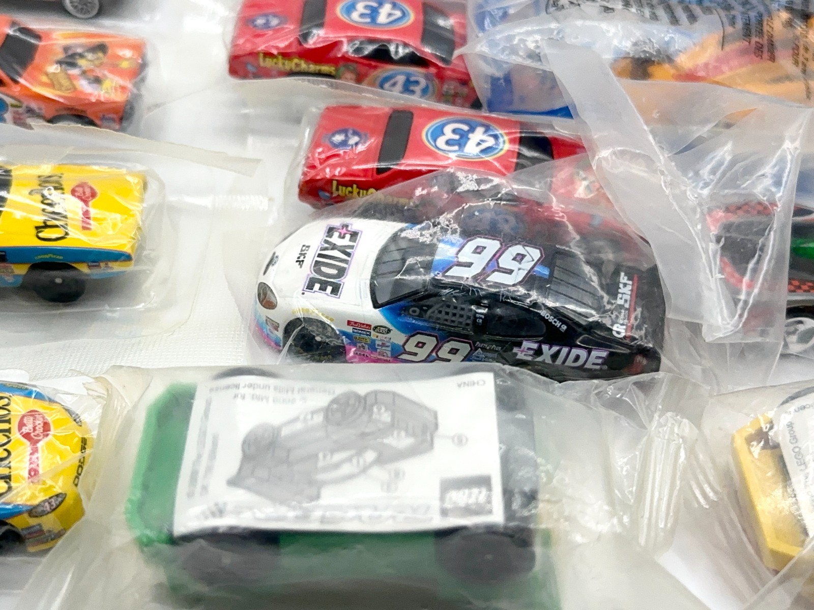 (20+) Hot Wheels & LEGO Cereal Baggie Richard Petty & More Lot of Cars SEALED!