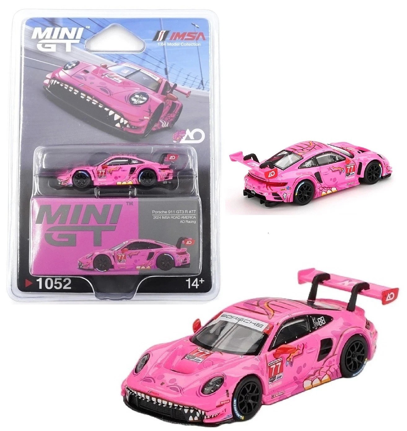 Porsche 911 GT3 R #77 AO Racing 2024 IMSA RD America MGT01052 ROXY MIni Gt 1/64