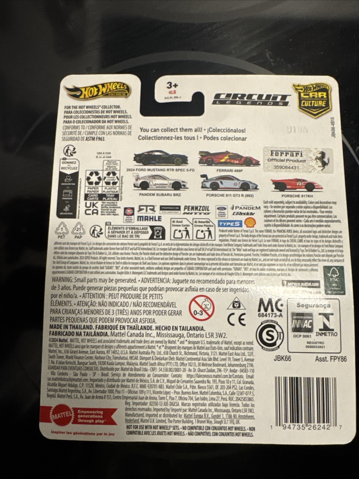 Hot Wheels Ferrari 499P Circuit Legends 🔥CHASE 🔥Premium + Protector