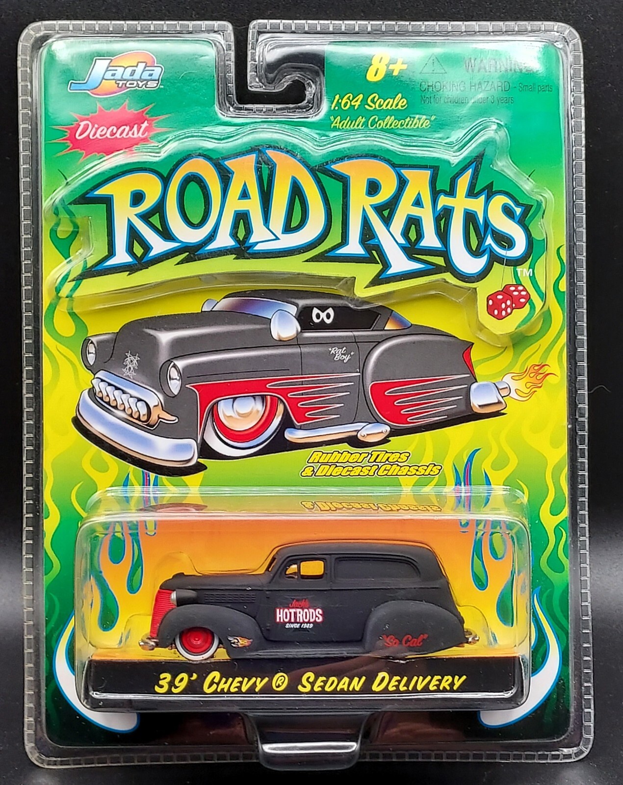 Jada 39 1939 Chevy Sedan Delivery Road Rats So Cal Rat Rod Hot Rod Car Flat Blk