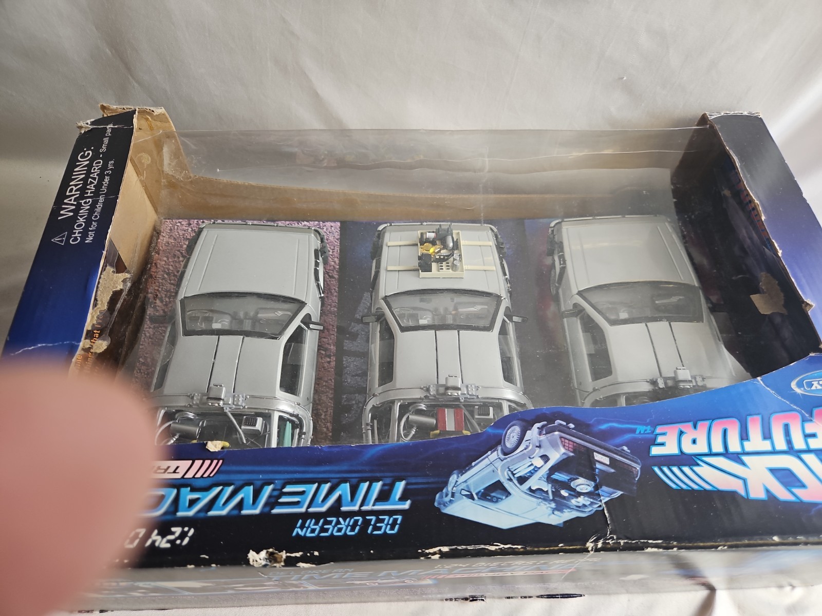 Back To The Future Delorean Time Machine 1:24 Diecast Metal Trilogy Pack #LBC