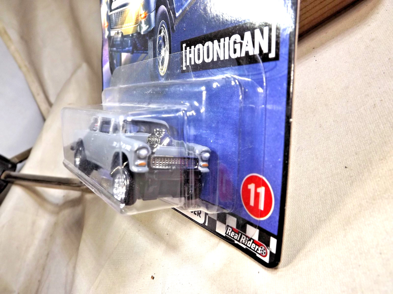 2021 Hot Wheels Premium Boulevard #11 ’55 CHEVY BEL AIR GASSER Gray w/Real Rider