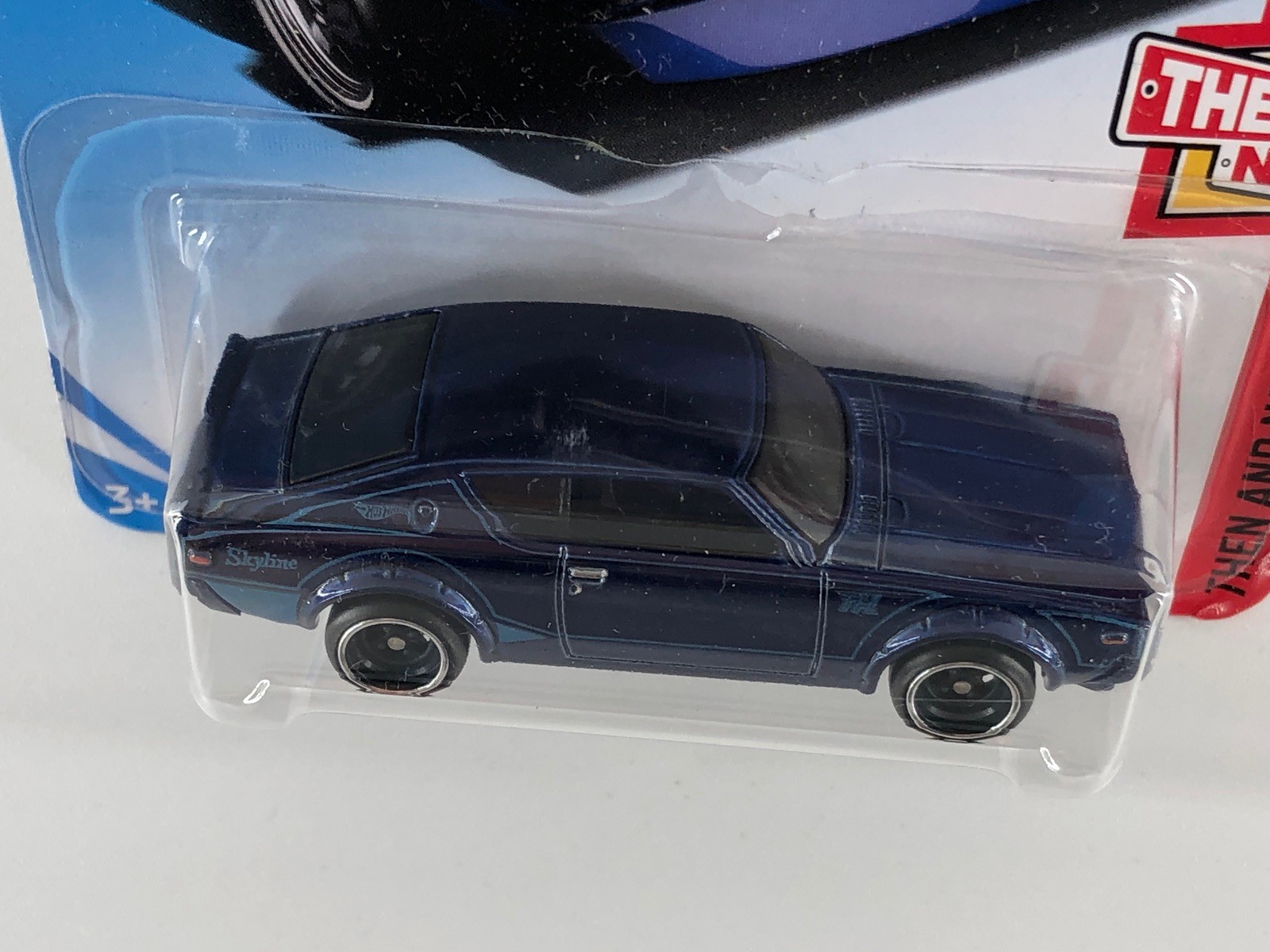Hot Wheels Nissan Skyline 2000 GT-R Blue 2018 SUPER Hunt Then and Now 1/10