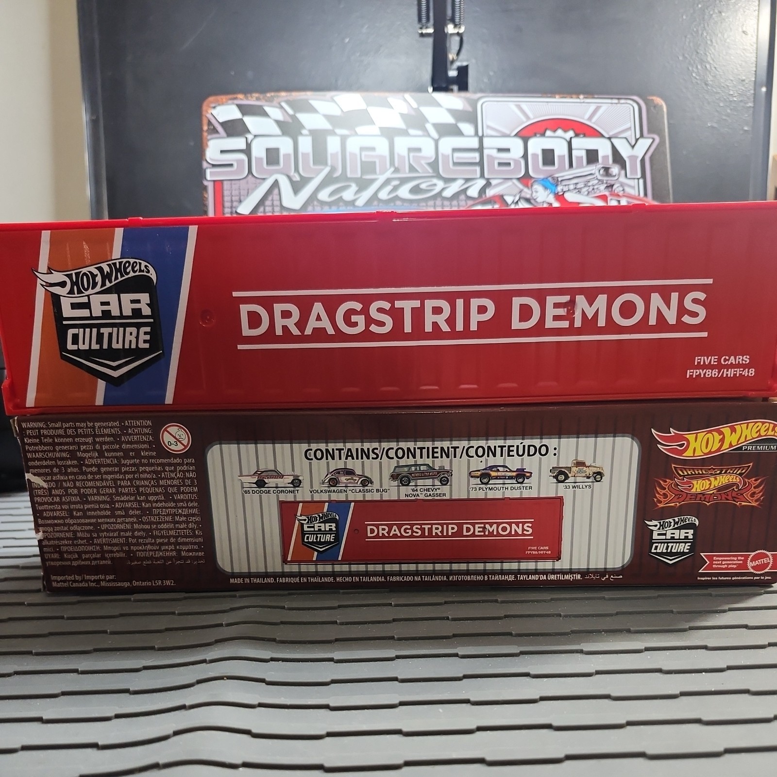 Hot Wheels Dragstrip Demons Container Set of 5 Premium 1/64 Die Cast LOOK AT PIC