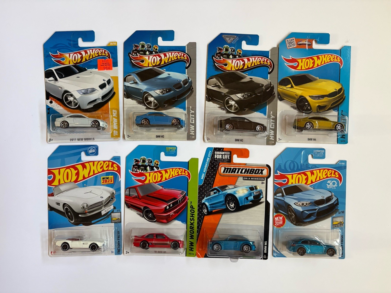 Hot Wheels 6 Lot BMW M Power M3 M4 507 E30 E92 F82 1M M2 F87 E82
