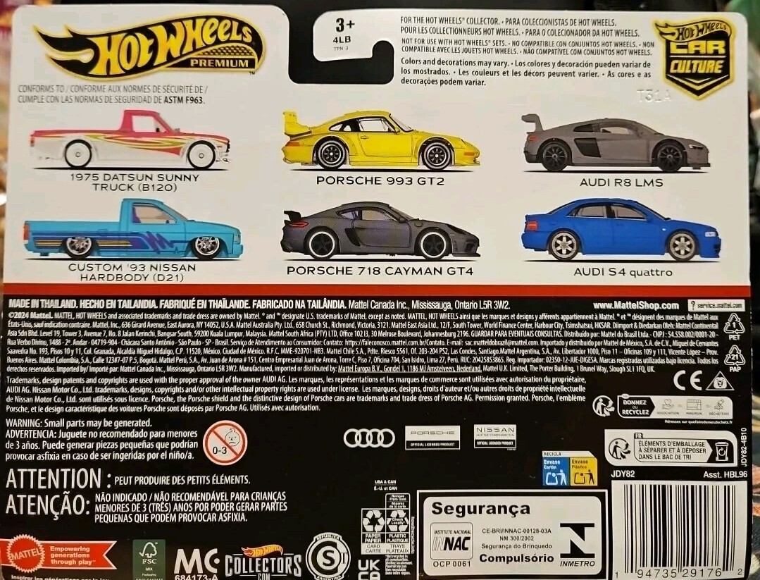 2024 Hot Wheels Premium Car Culture Twin 2 Pack Audi S4 Quattro & Audi R8 LMS