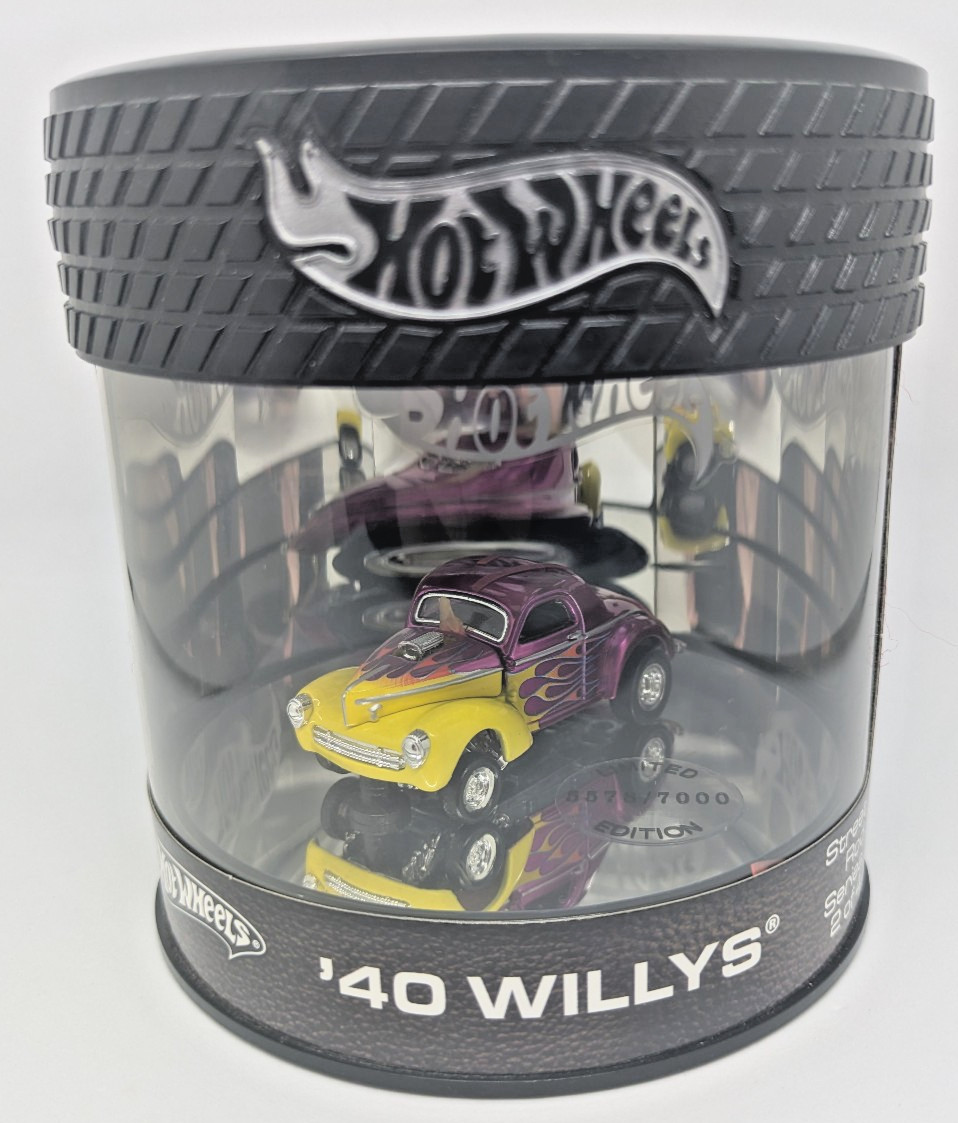 Hot Wheels 2005 Street Rods #2 of 4 – 40 Willys Oil Can Purple Yellow NEW