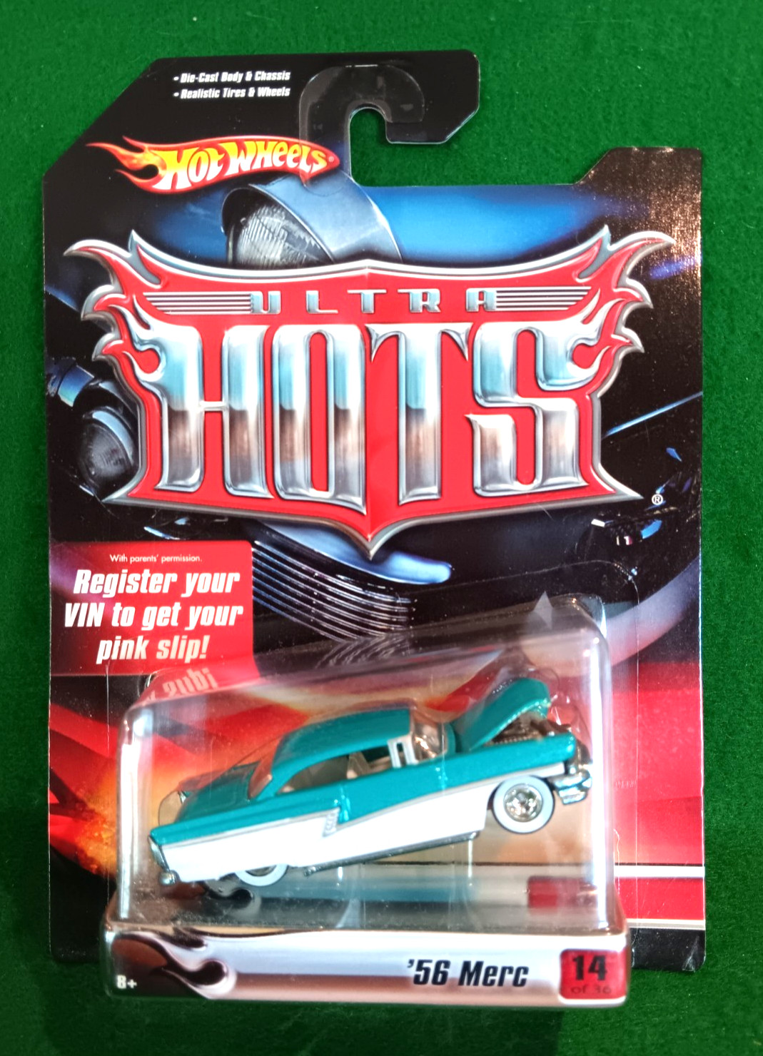 Hot Wheels 2007 Ultra Hots ’56 Merc, Light Blue and White, New in Package!!