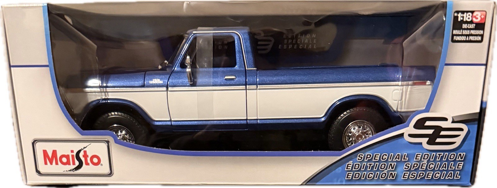 NEW MAISTO 1:18 SCALE DIE-CAST SPECIAL EDITION 1979 FORD F150 PICKUP TRUCK BLUE