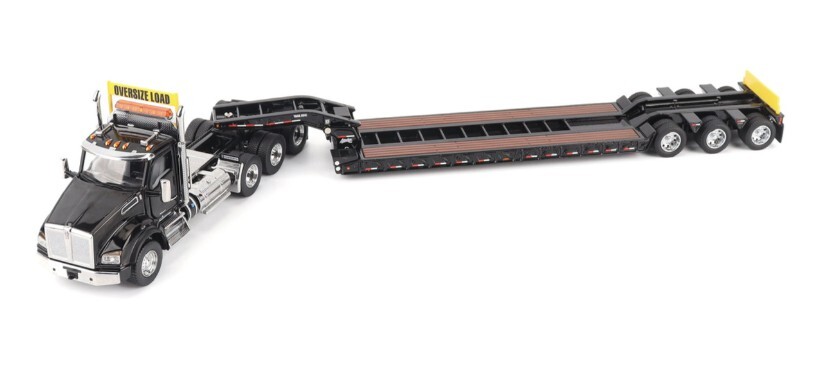 Diecast Masters 71134 Kenworth T880 SBFA Black & Trail King Lowboy 1/50 Scale