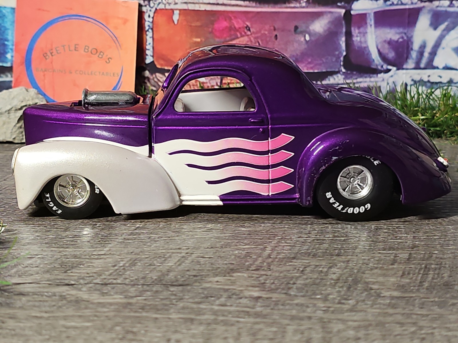 Vntg 2001 Racing Champions 1941 Willys Coupe 1:24 Purple Diecast Car NO BOX