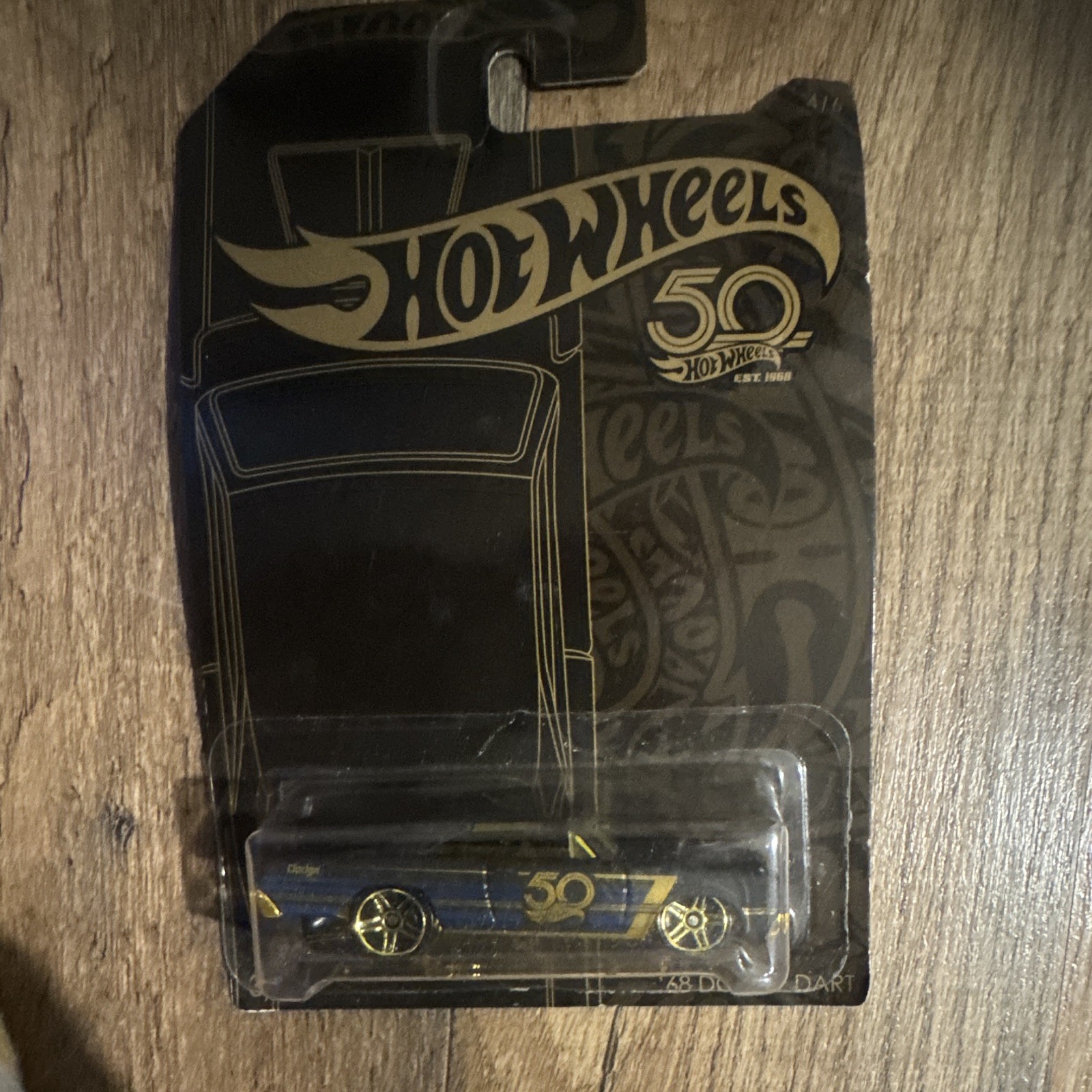 Hot Wheels 50th Anniversary ’68 Dodge Dart Black/Gold/Blue Diecast 1:64 Unopened