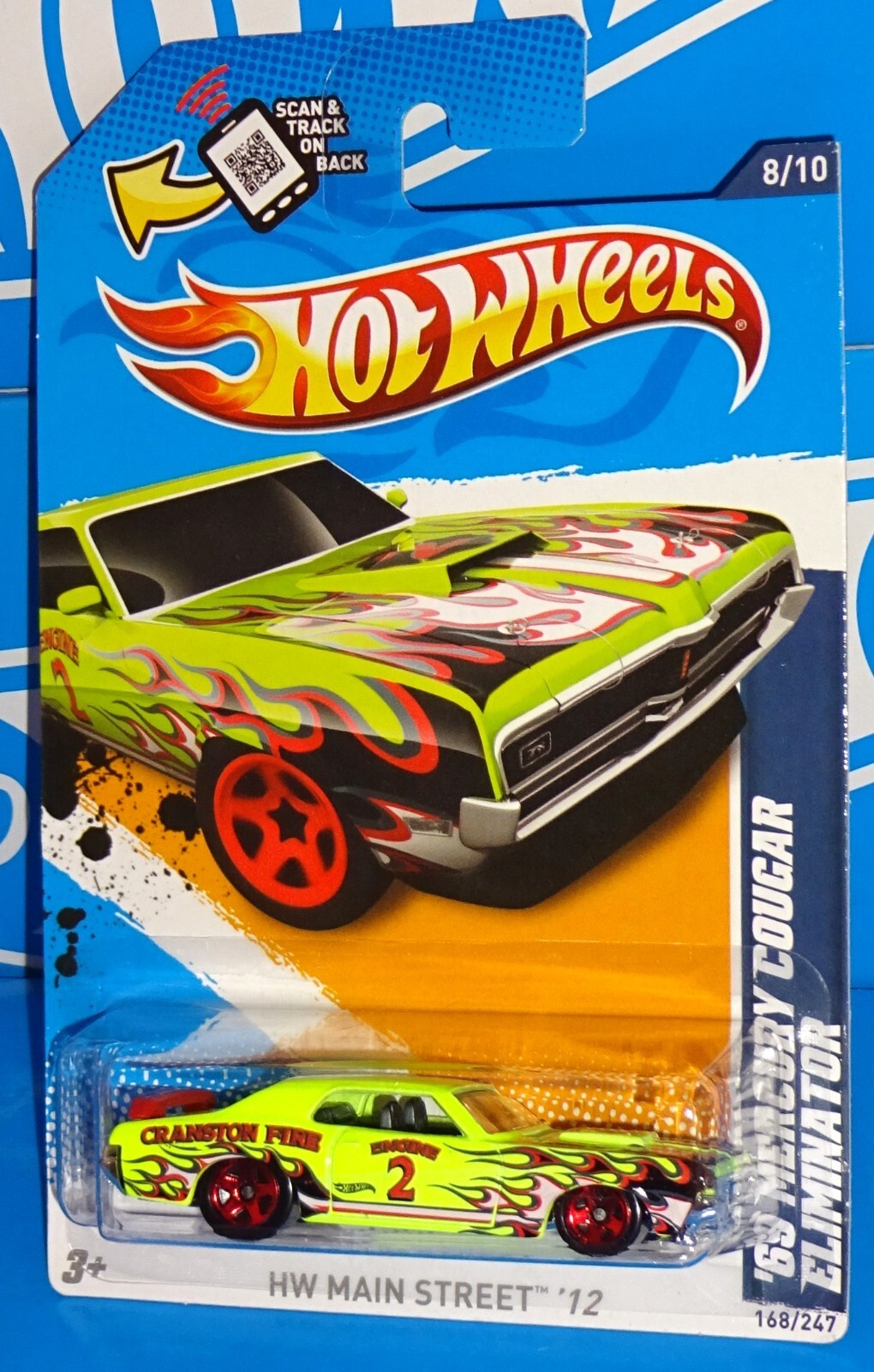 Hot Wheels 2012 HW Main Street #168 ’69 Cougar Eliminator Kmart DayGlo Yellow