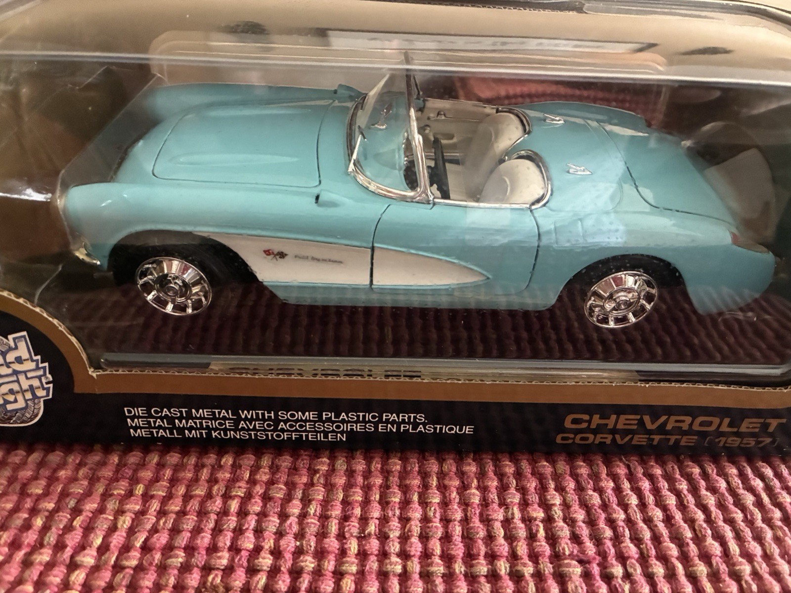 Chevrolet Corvette 1957 Road Tough Light Blue Diecast 1:18 Car