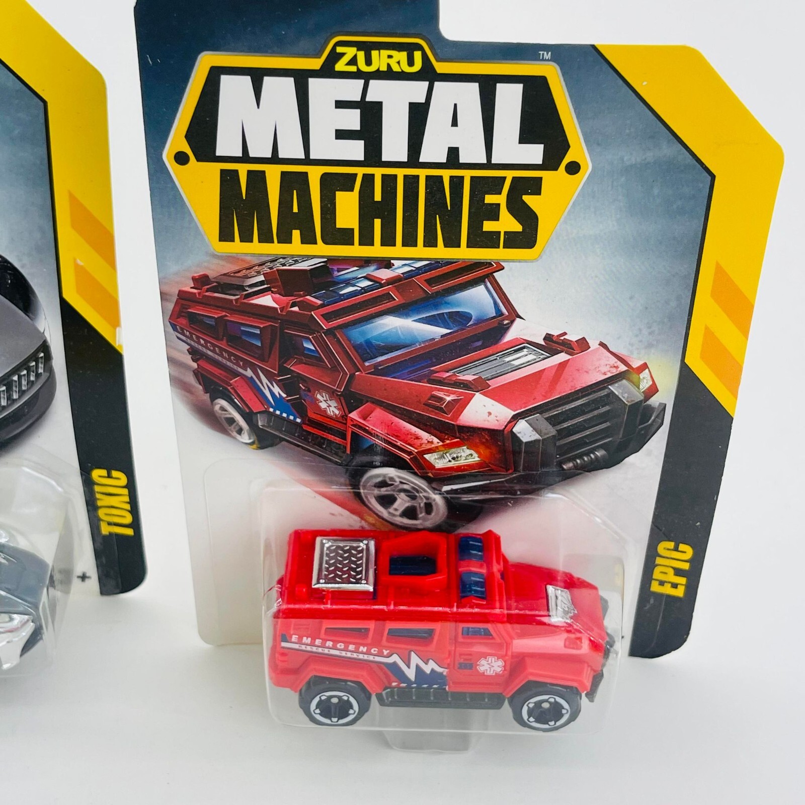 Lot of 2 Epic ZURU Metal Machines Inferno Fire Truck Rescue – Silver / Red