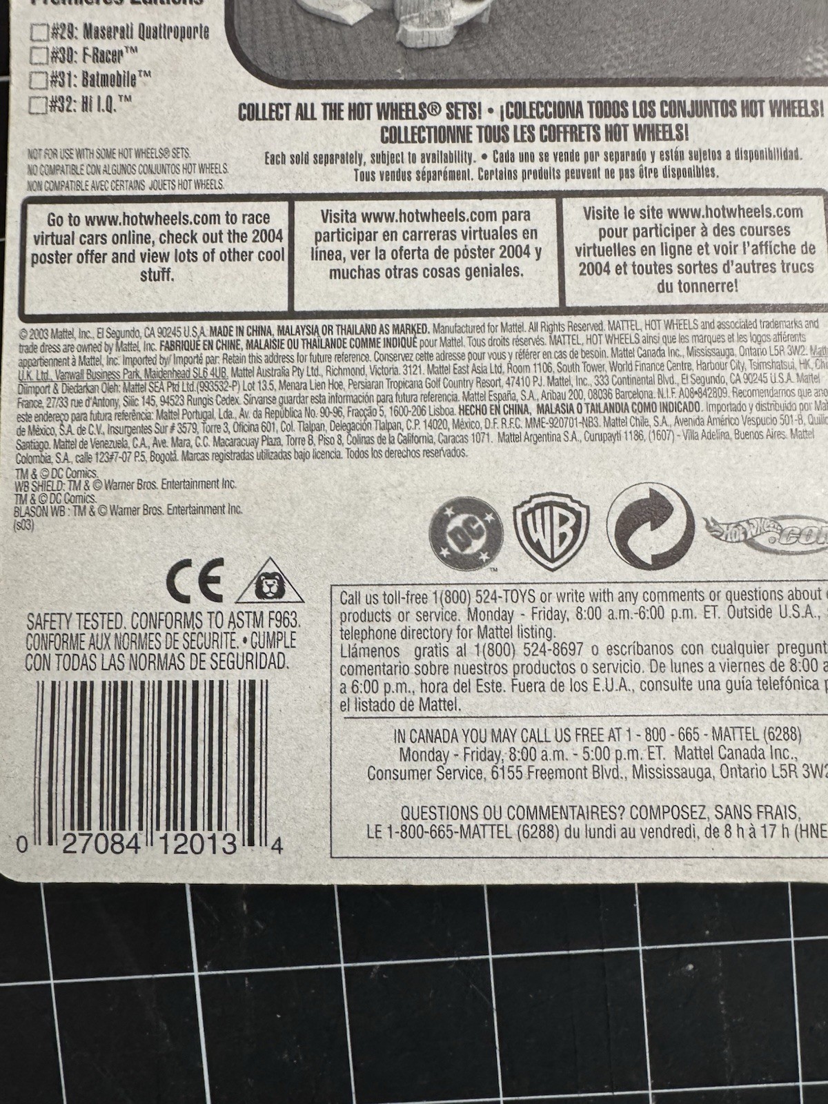 Hot Wheels 2004 First Editions #001 and #031 Batmobile Cars