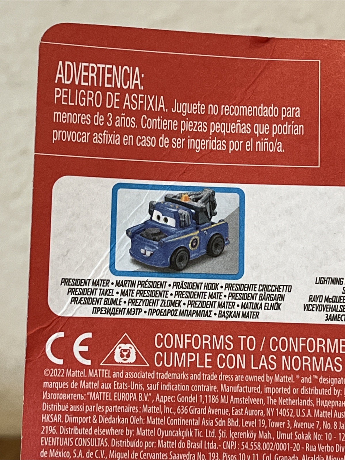 DISNEY PIXAR MINI RACER CARS 3-PACK PRESIDENT MATER LMQ DEPUTY HAZARD IVY