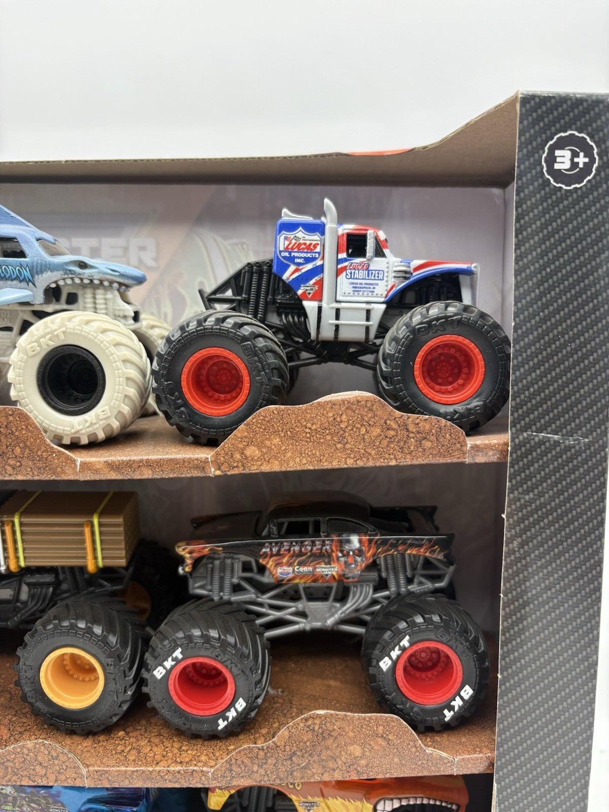 Monster Jam Monster Truck Diecast 9pk – 1:64 Scale Lumberjack Avenger Megalodon