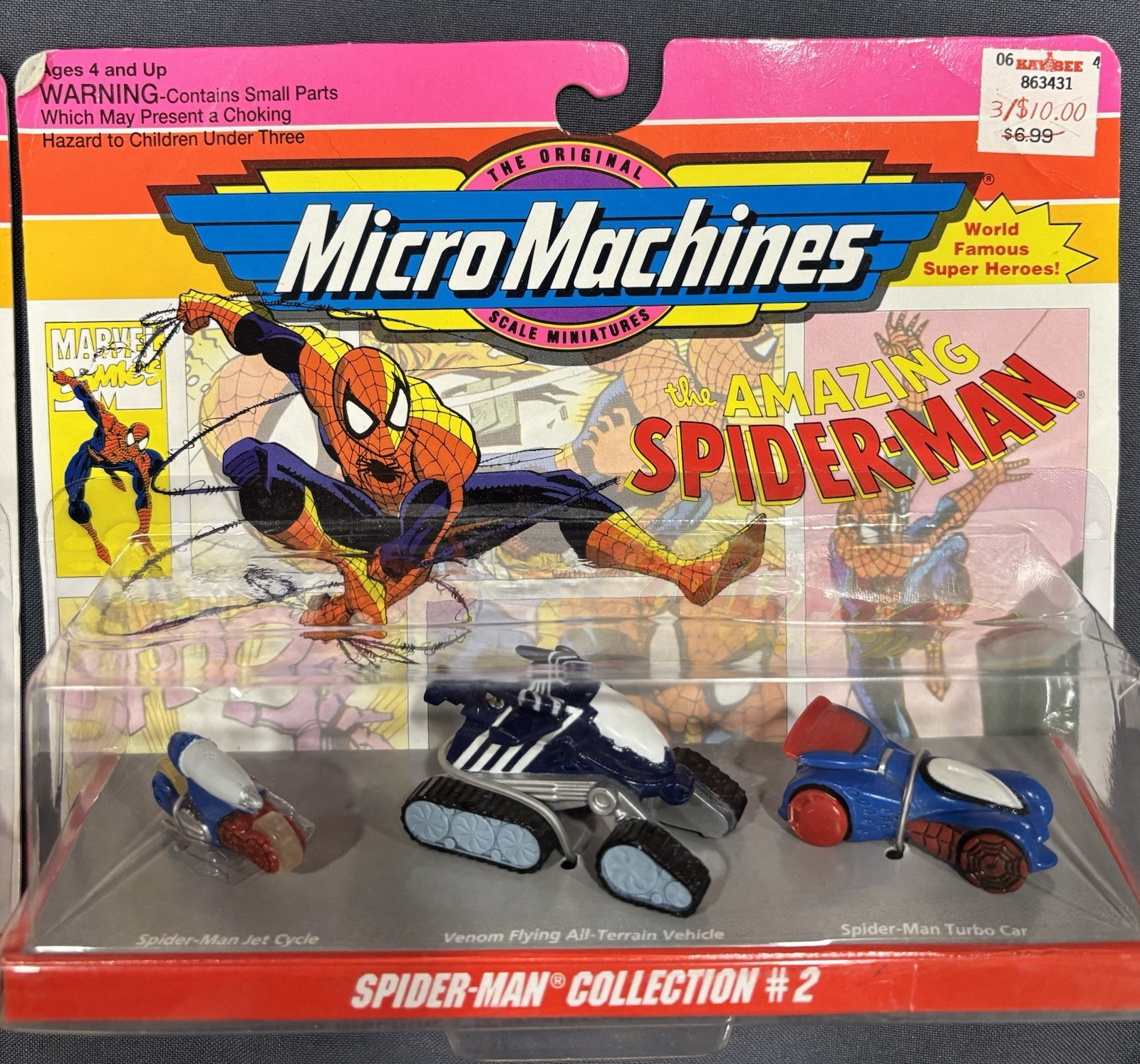 Micro Machines Spider-Man Collection #1 & #2 Marvel Diecast Cars Unopened Box
