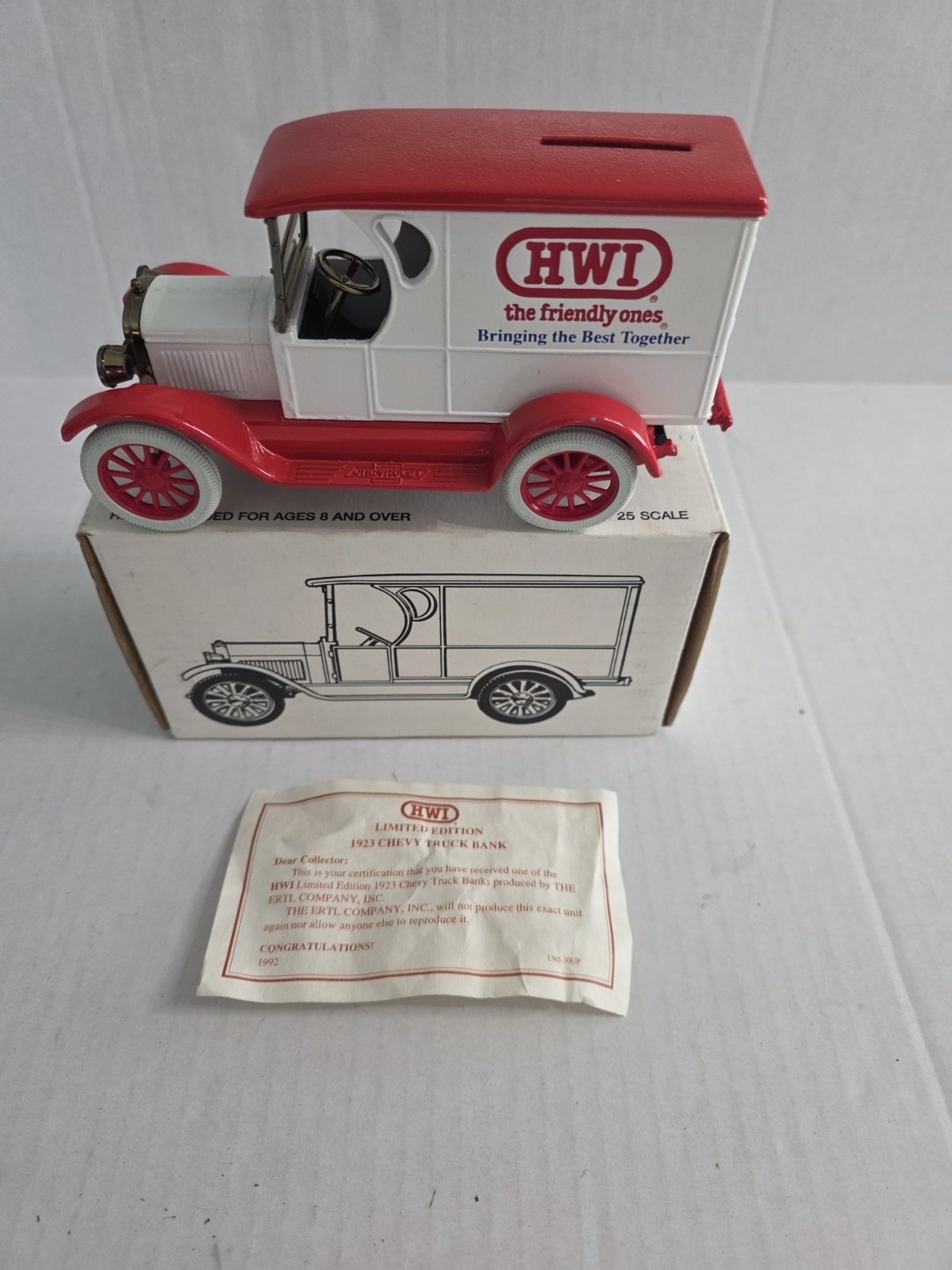 ERTL 1923 Chevrolet 1/2 Ton Chevrolet Die Cast Truck Bank HWI NIB