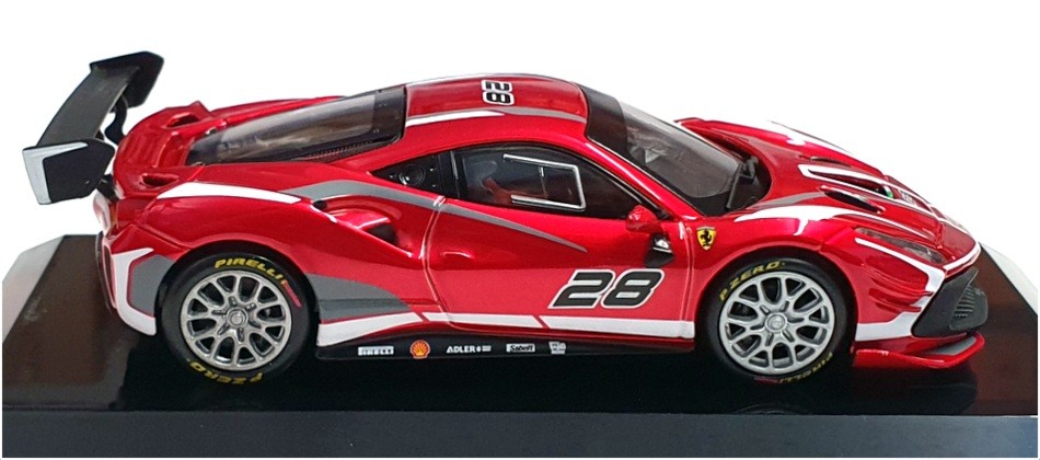 Burago 1/43 Scale 18-36309 – 2020 Ferrari 488 Challenge EVO #28 – Red