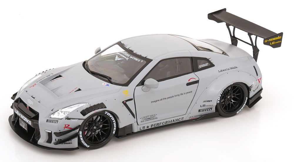 Solido 1/18 Nissan Gt-r (r35) with Liberty Walk Body Kit Type 2.0 Grey 2024