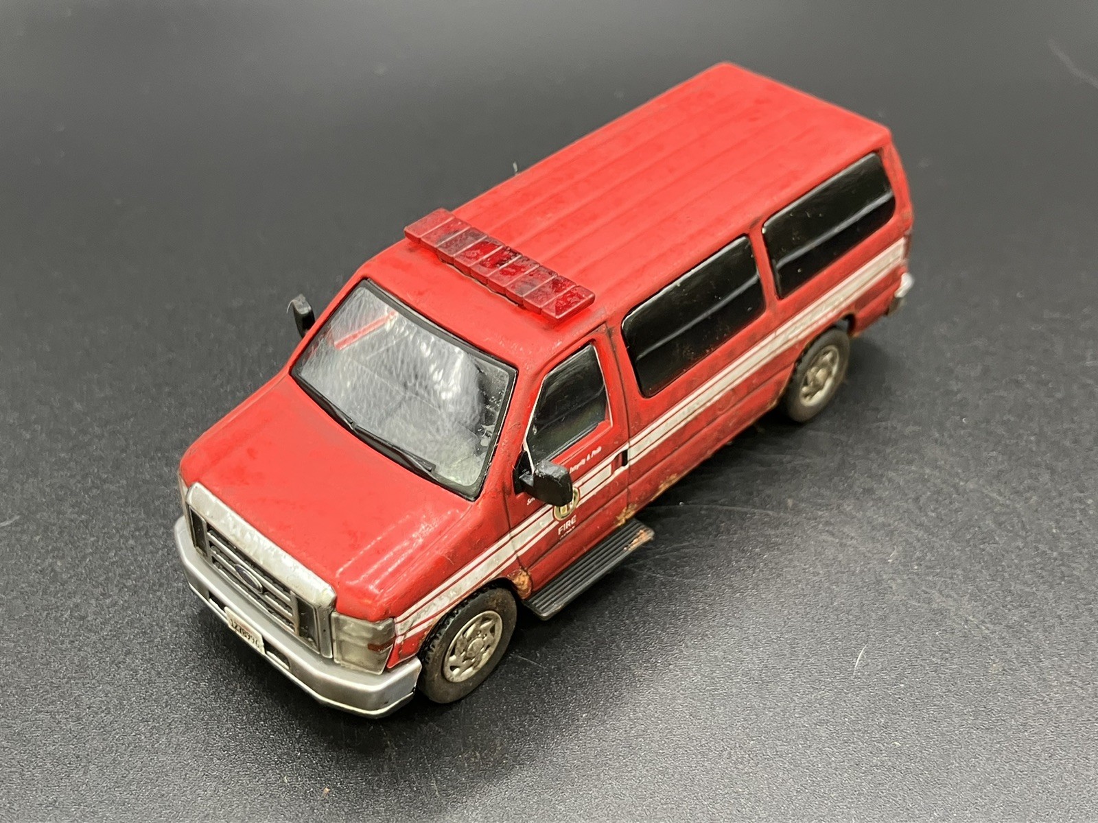 Ford E-350 LAFD Van Weathered Rusty Fire Truck 1/64 596 Diecast Custom Beater