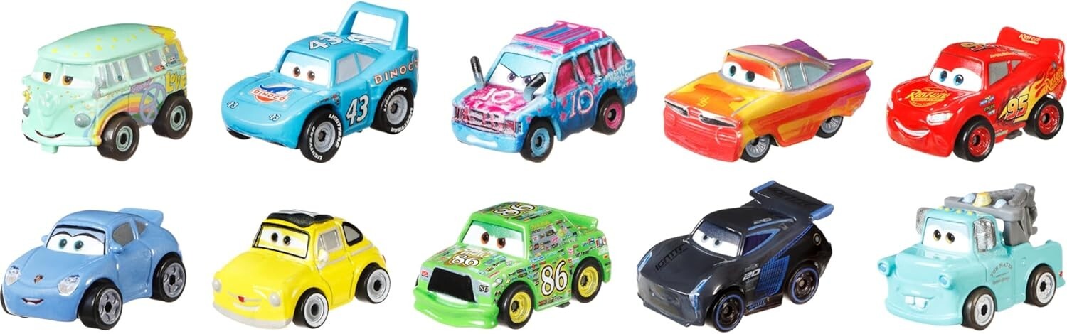 Mattel Disney and Pixar Cars Die Cast Mini Racers 10 Pack, Styles May Vary