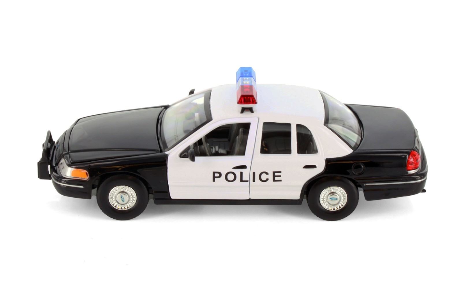 BOX OF 4 1999 FORD CROWN VICTORIA POLICE BLACK 1/24 DIECAST CAR 22082PR/4D