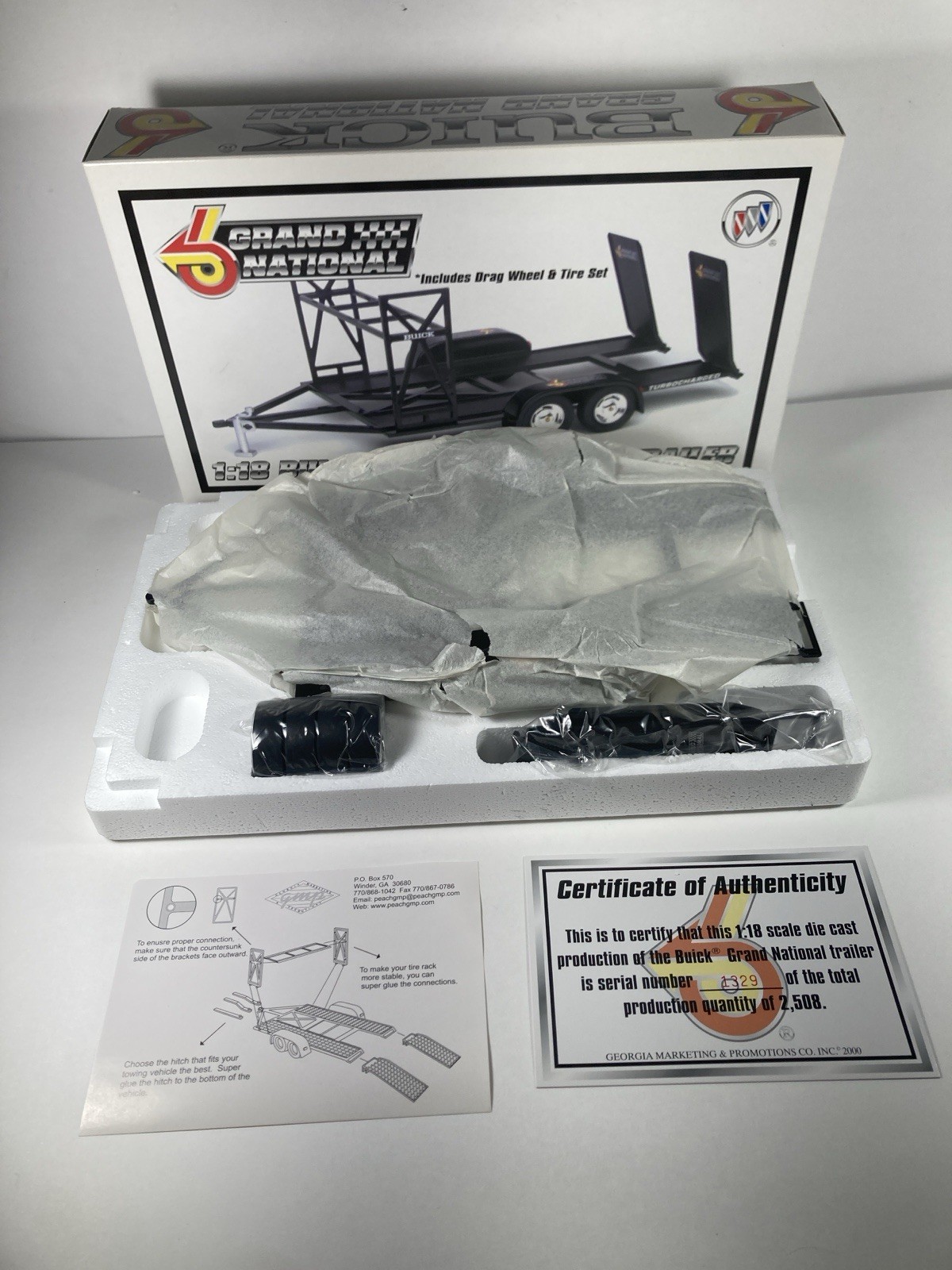 GMP 1/18 BUICK GRAND NATIONAL OPEN TRAILER w/DRAG WHEEL AND TIRE SET 2604 NIB