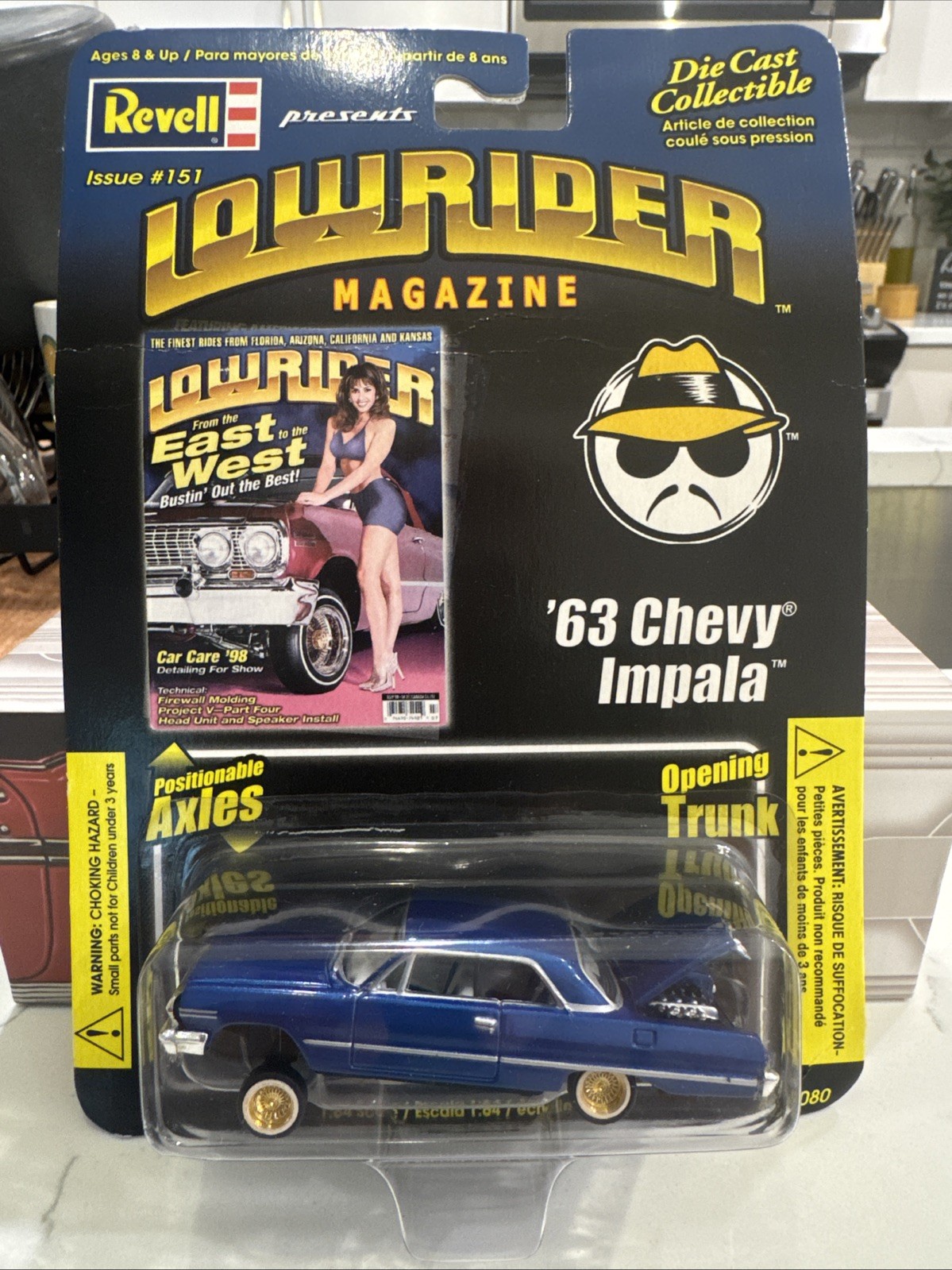 Revell Lowrider Diecast BLUE ’63 Chevy Impala – ISSUE #151 RARE Blue