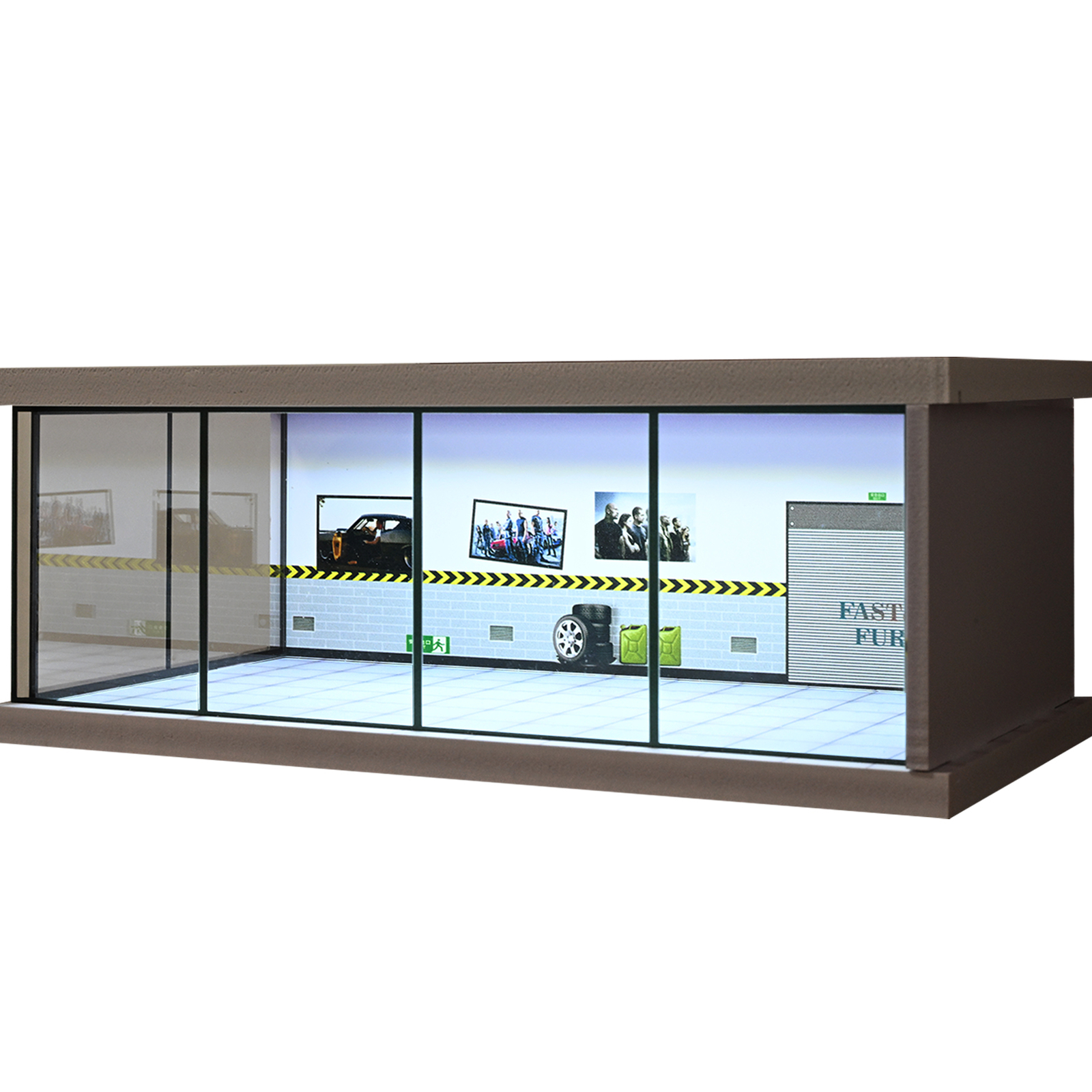 Diorama 1/64 Car Garage Model City LED Lighting Car Showroom Display Model Gifts