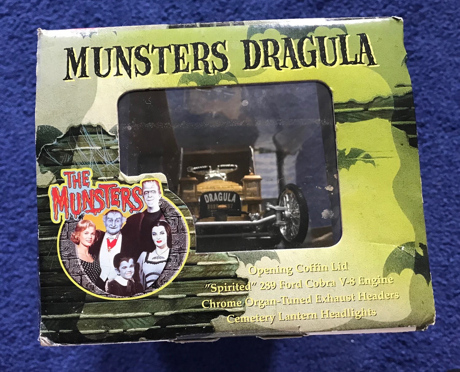 The Munsters DRAGULA Gold Coffin Diecast Model Car MIB 1:18 JOYRIDE RC2 – 2004