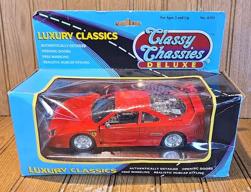 1991 Classy Chassies Deluxe Red Ferrari F40 7″ Luxury Classics