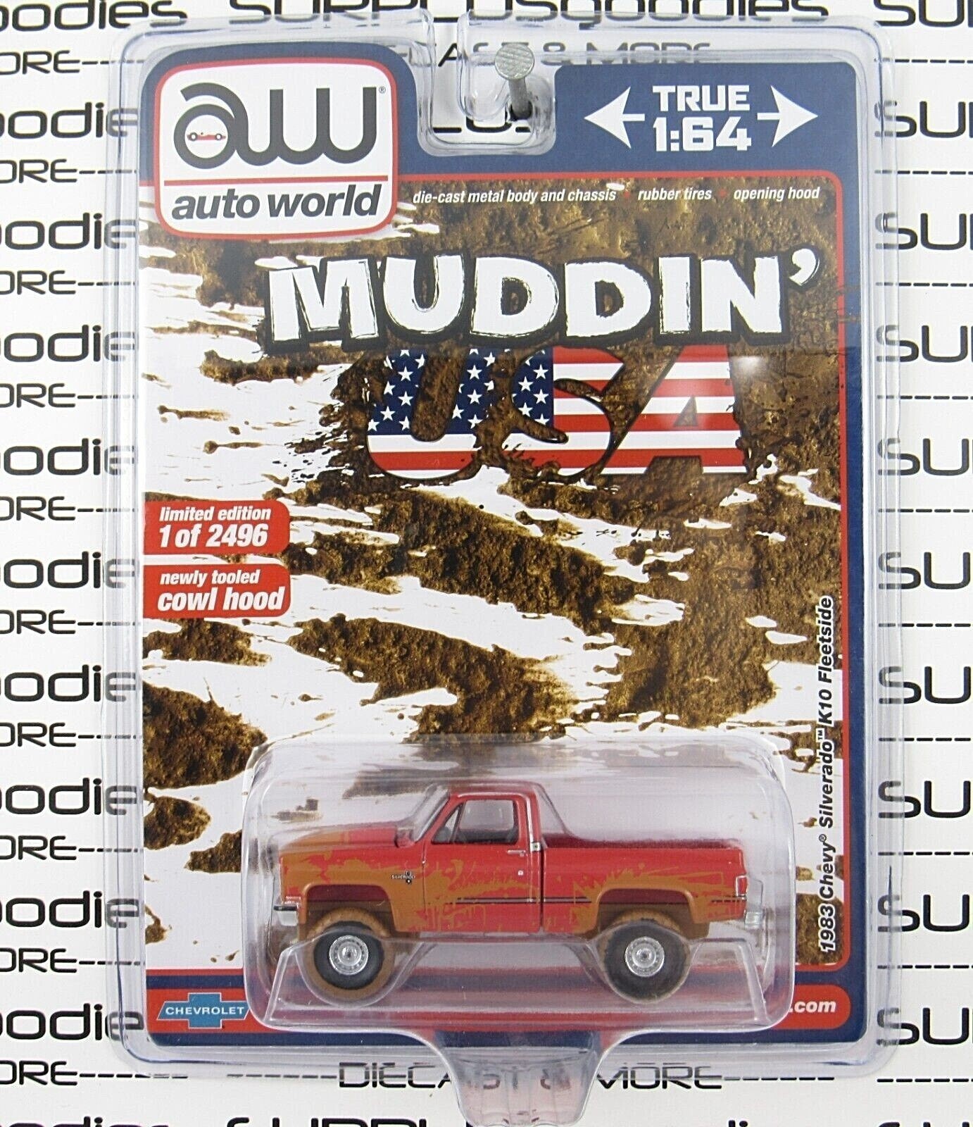 Auto World 1:64 2022 Muddin’ USA R1: Lifted Muddy 1983 CHEVROLET SILVERADO K10