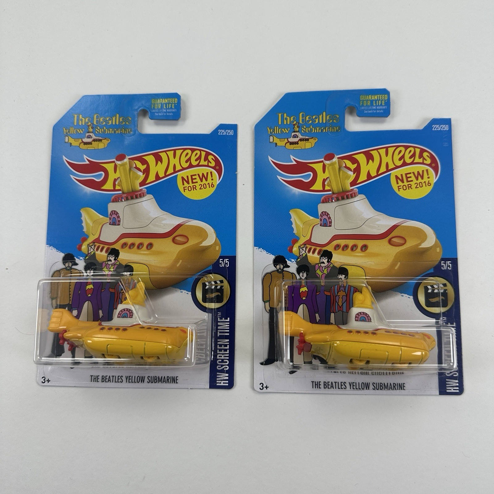 2016 Hot Wheels Lot of 2 The Beatles Yellow Submarine HW Screen Time 225/250