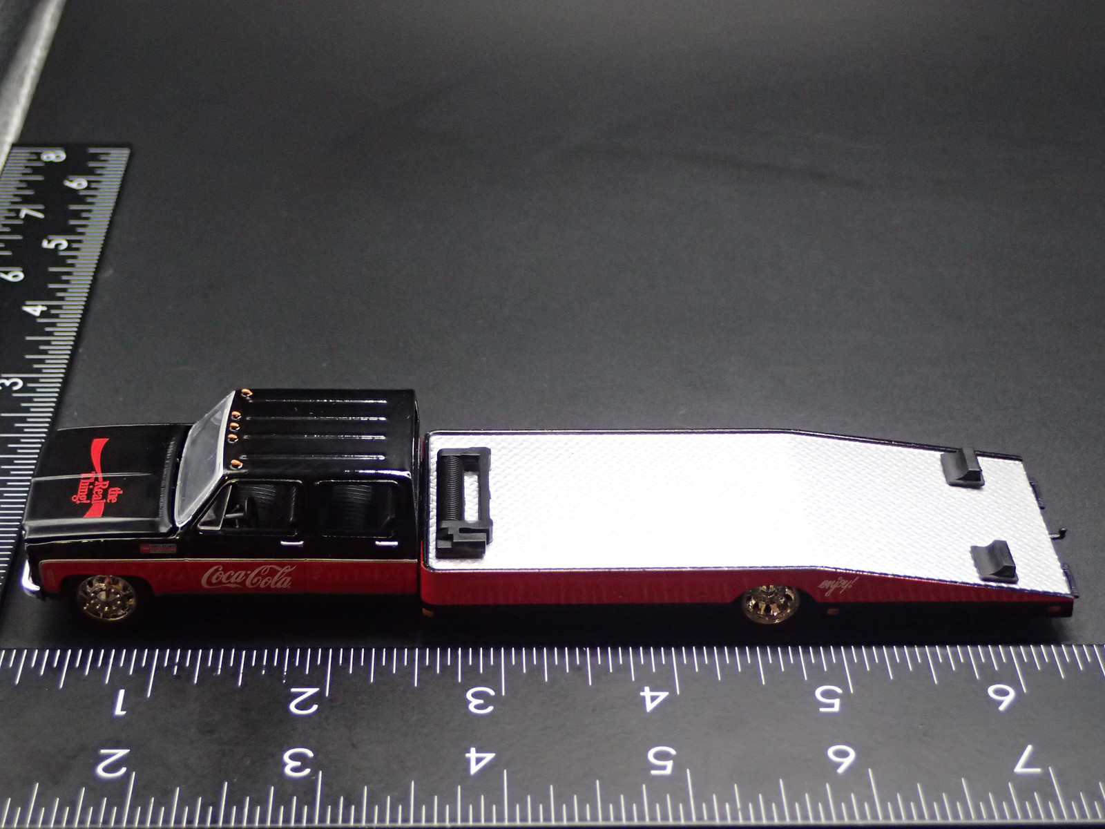 1973 GMC 3500 DUALLY SQUAREBODY RAMP TRUCK COCA COLA 1/64 SCALE DIECAST CAR