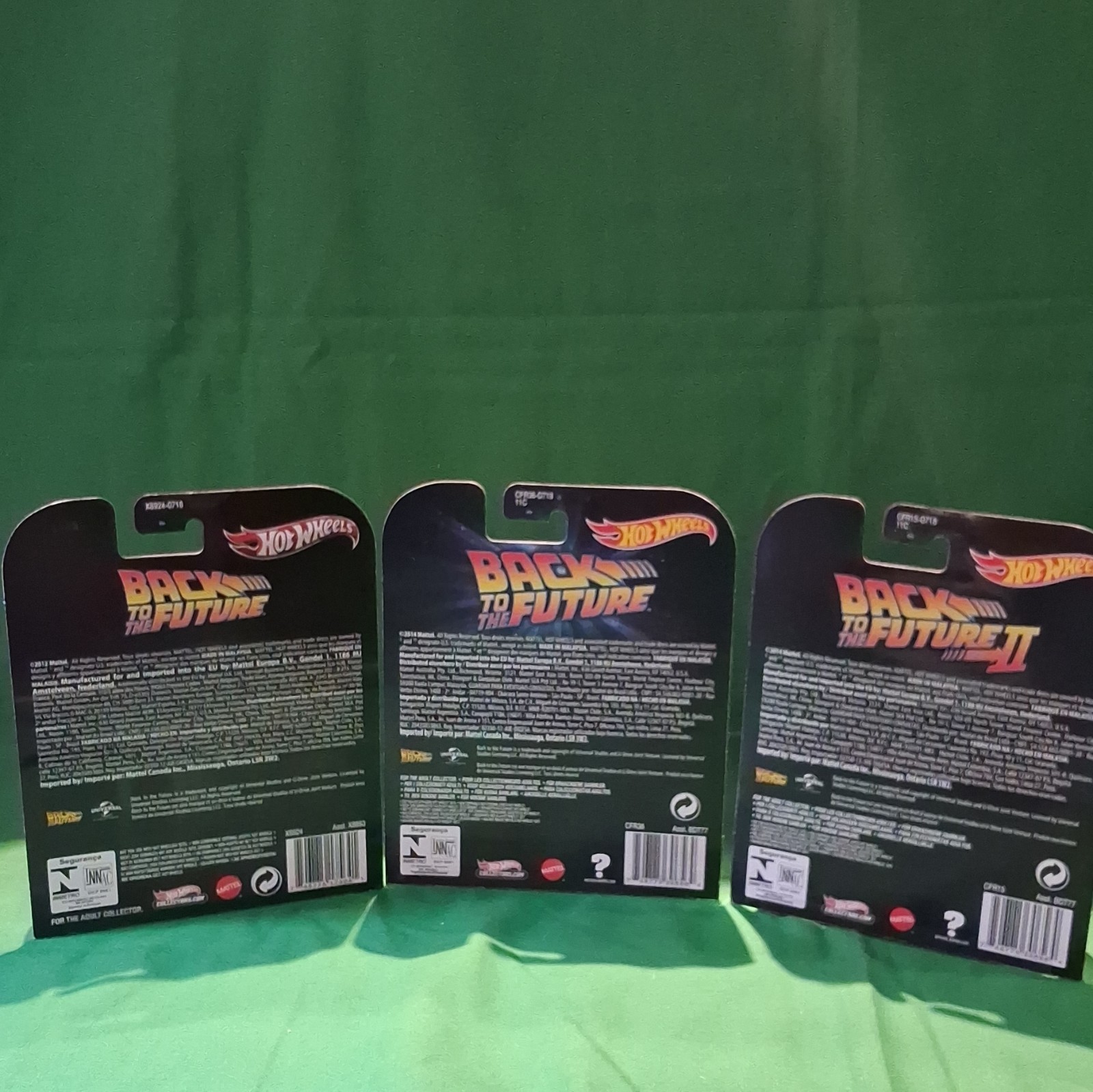 Hot Wheels Back to the Future DeLorean DMC-12 1:64 2012, 2014 Set 3 Unopened