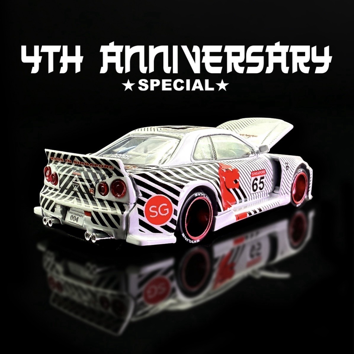 Black Crow Customs Nissan Skyline GT-R R34- 4th Anniversary Kaido Mini GT – LE30